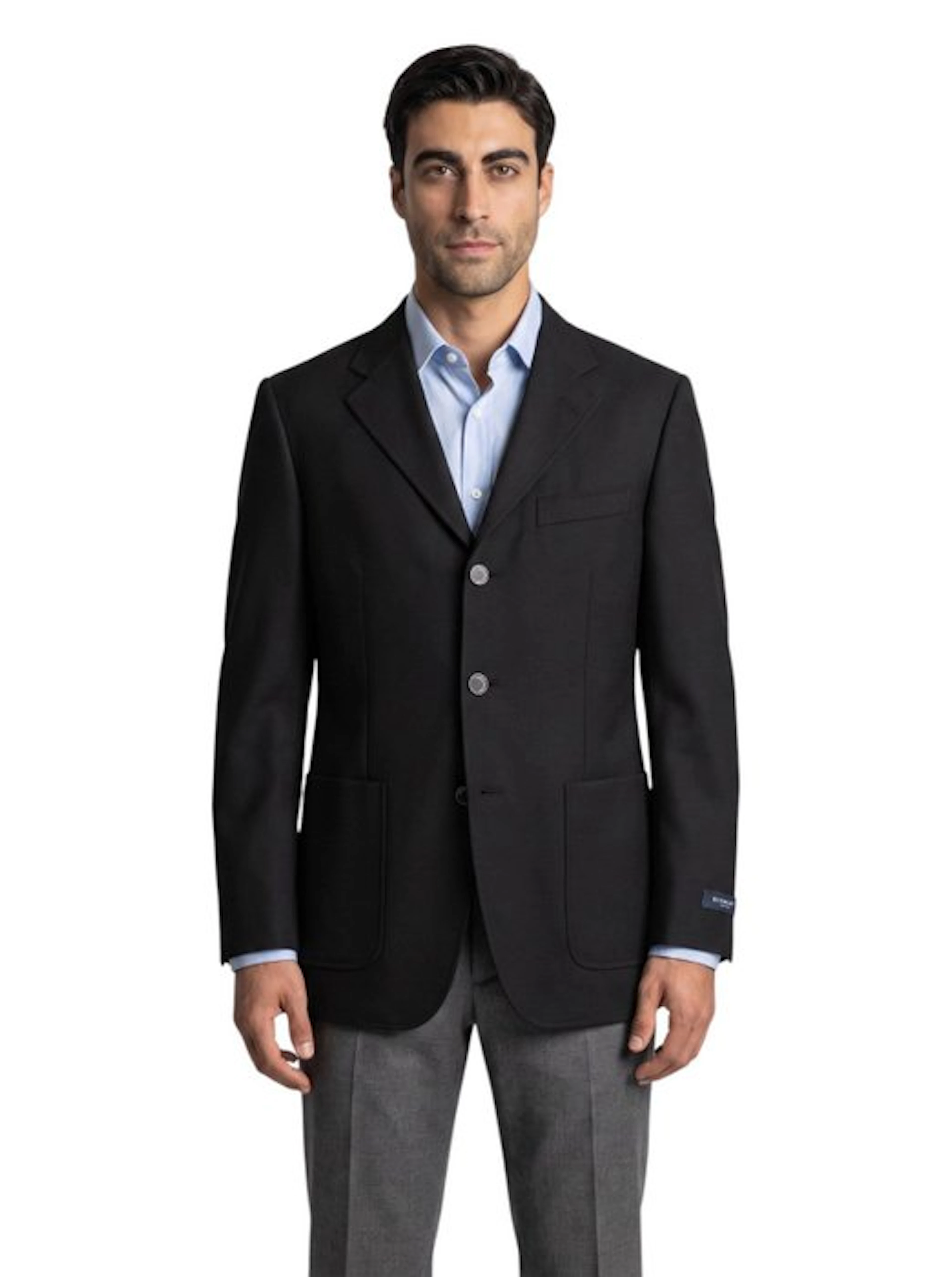 BURBERRY - 46 IT - Blue Midnight Jacket Sport Coat Wool...