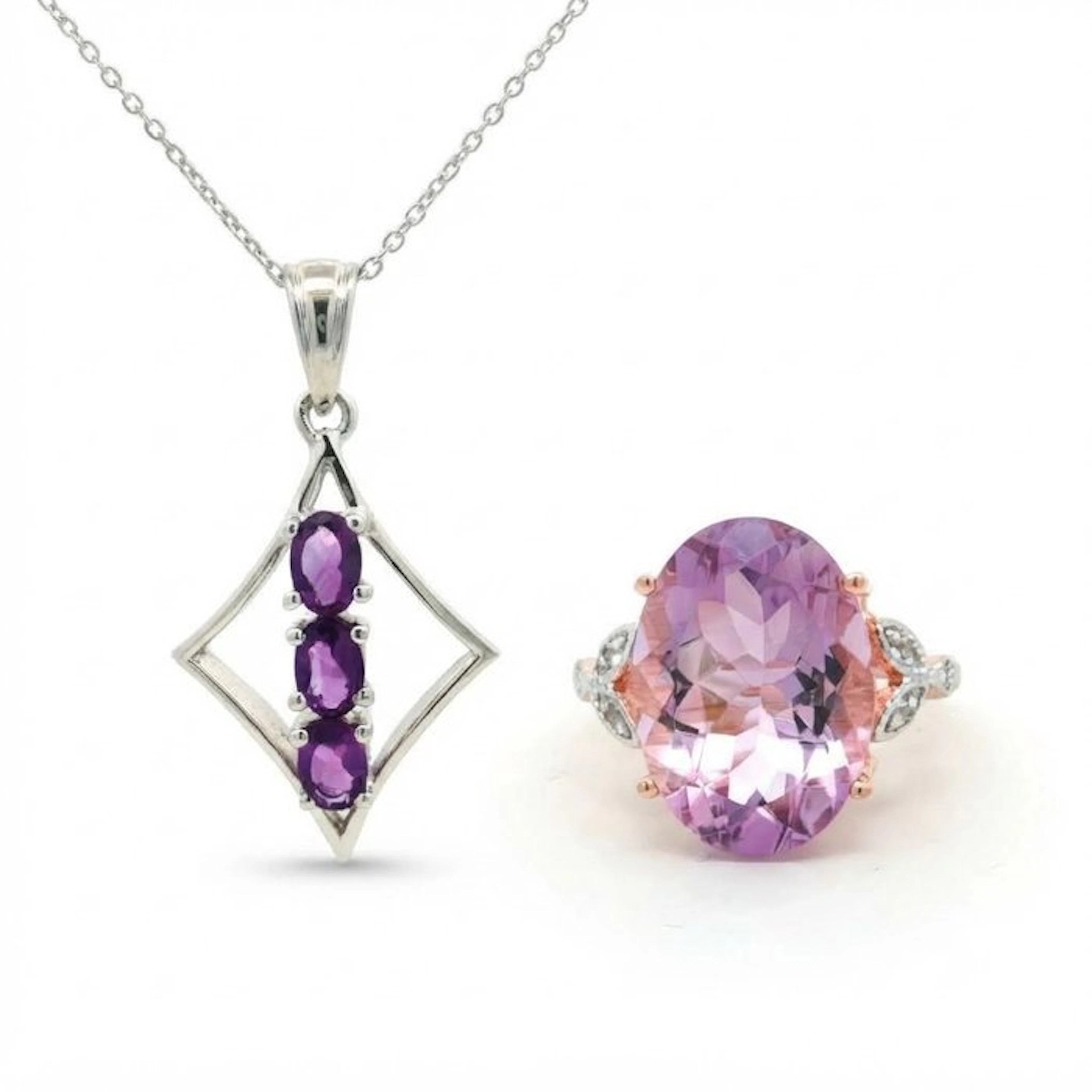 No reserve price - 2 piece jewellery set Silver - 11.68ct