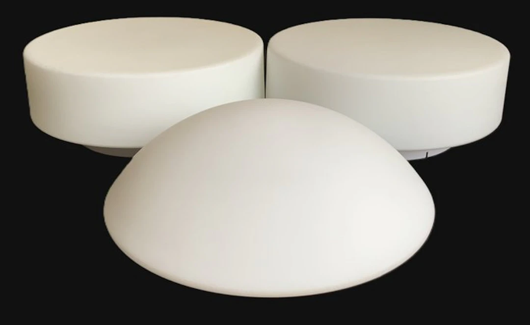 PHILIPS/Massive - Lamp - satin glass and plastic - Three vintage ceiling lamps