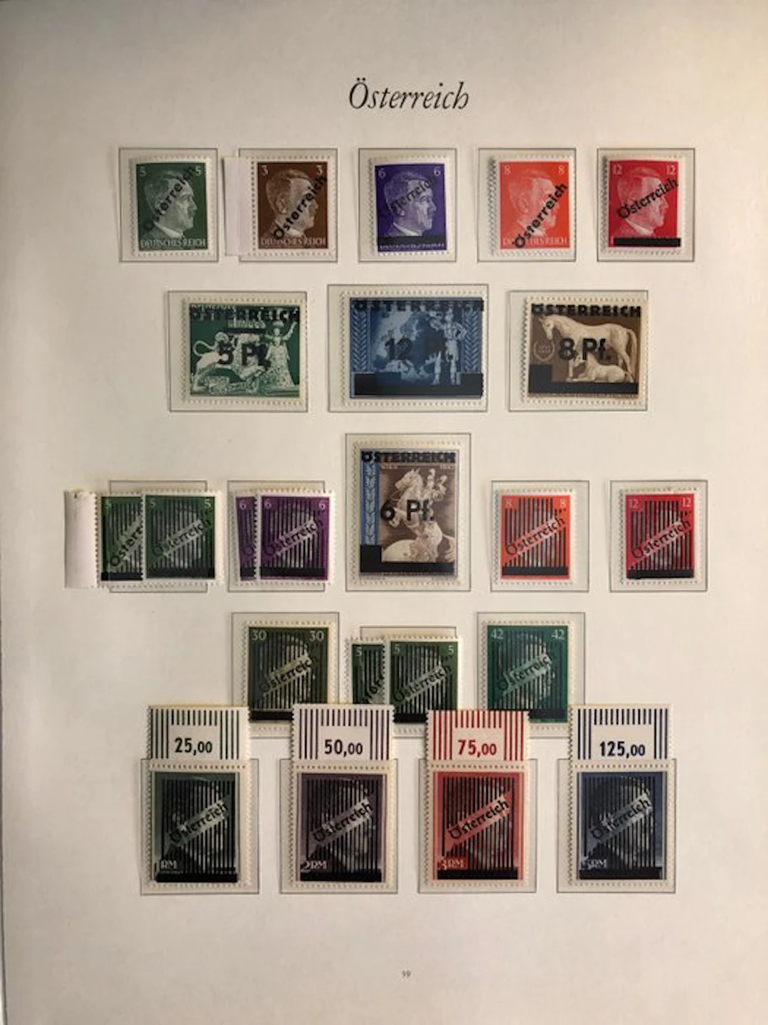 Austria 1945/1967 - Borek album page with 3 sets