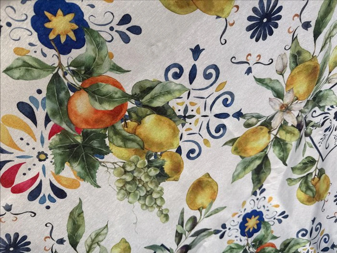 san leucio - Sunny Mediterranean fabric with lemons and seasonal fruit