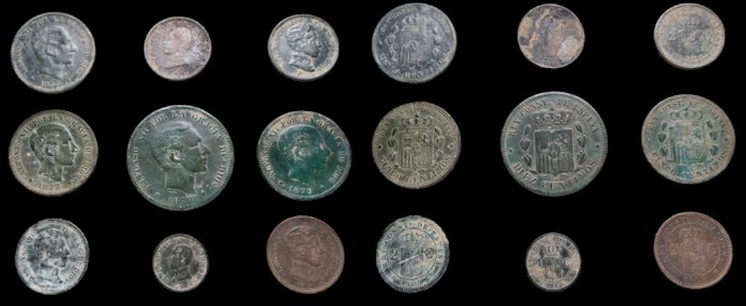 Spain. Alfonso XII and XIII. 1/2/5/10 Centimos 9 Coins Lot. (No reserve price)