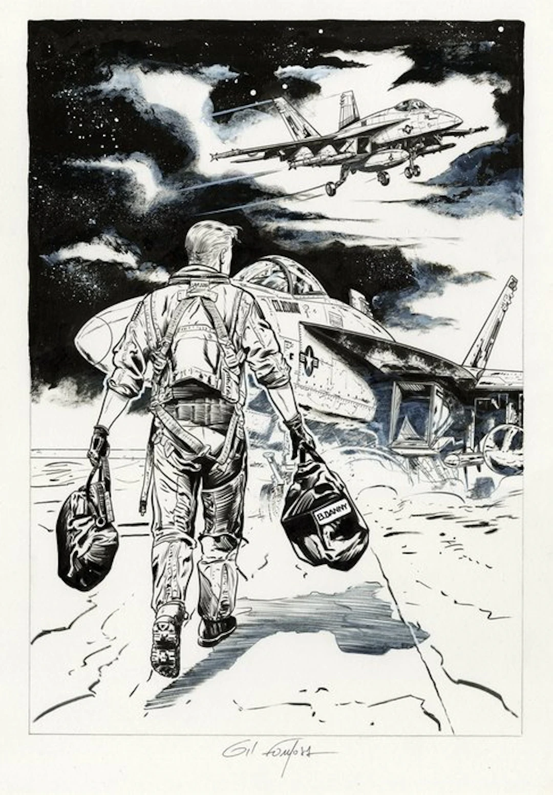 Formosa, Gil - 1 Original drawing - Buck Danny - Buck Danny Tarmac F-18