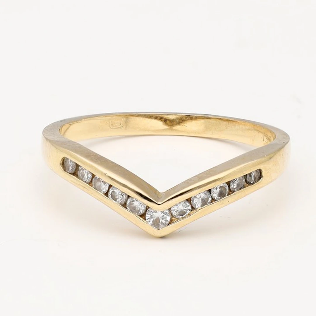 Ring - 14 kt. Yellow gold - 0.24ct. tw. Diamond (Natural)