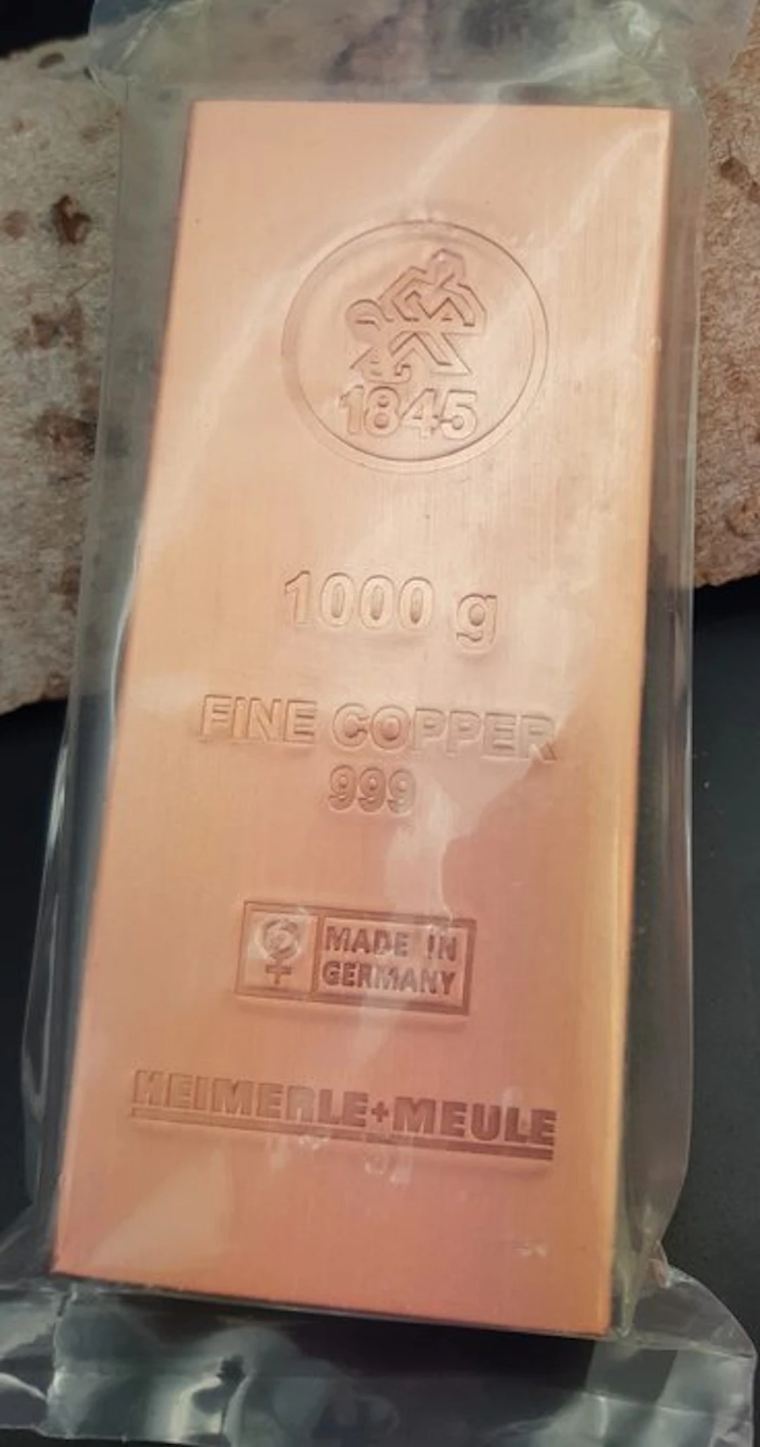1 kilogram - Copper .999 - Heimerle + Meule