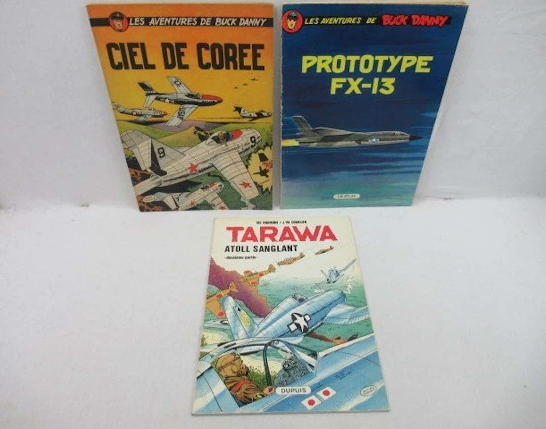 Buck Danny T11 + T24 + Tarawa T2 - 3x B - EO/Ré - 3 Album - 1954/1975