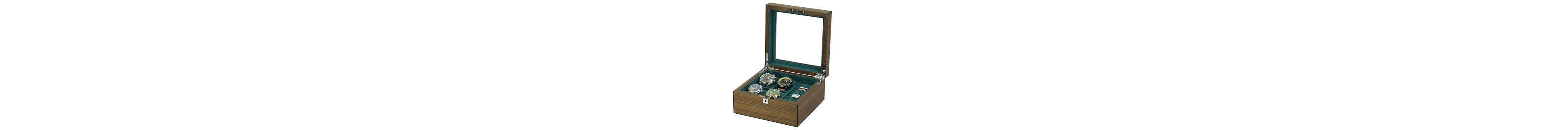 Prestige - Jewellery box - Walnut veneer wood watch box - Wood