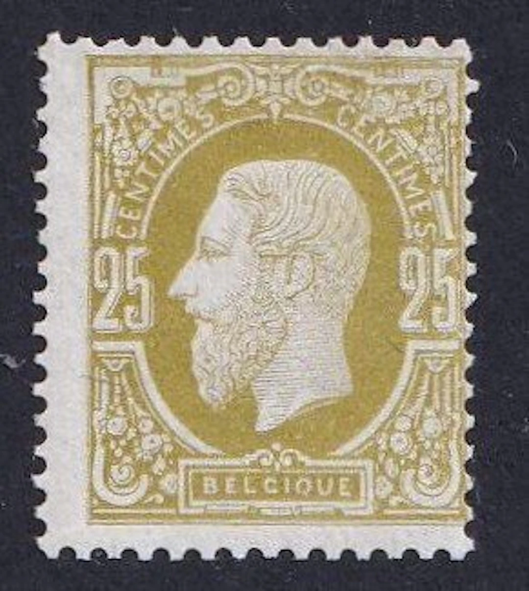 Belgium 1880 - 25c Olive, Leopold II Portrait - MINT (POSTFRIS) - OBP/COB 32B