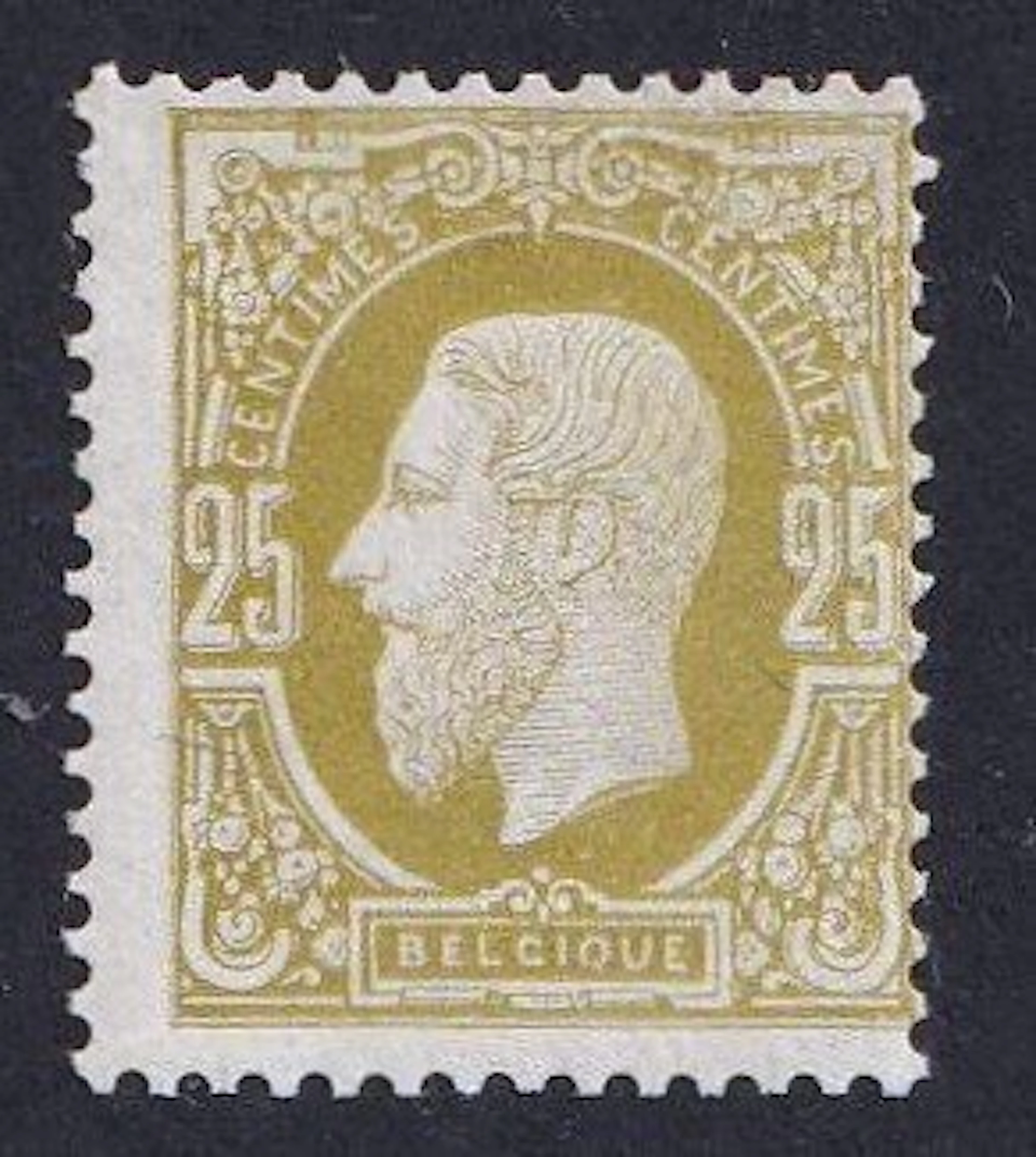 Belgium 1880 - 25c Olive, Leopold II Portrait - MINT (POSTFRIS) - OBP/COB 32B