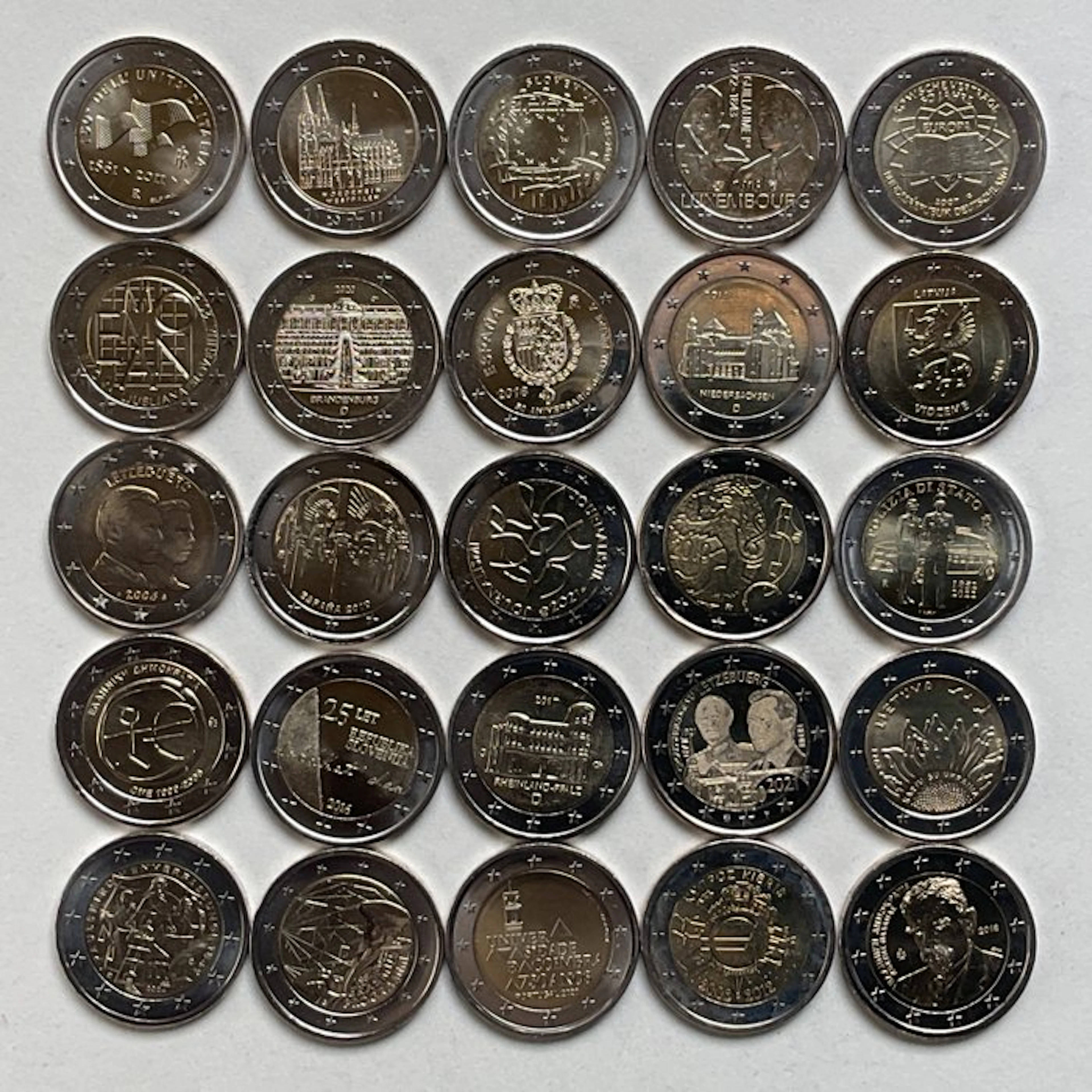 Europe. 2 Euro Various Years (25 munten) (No reserve price)