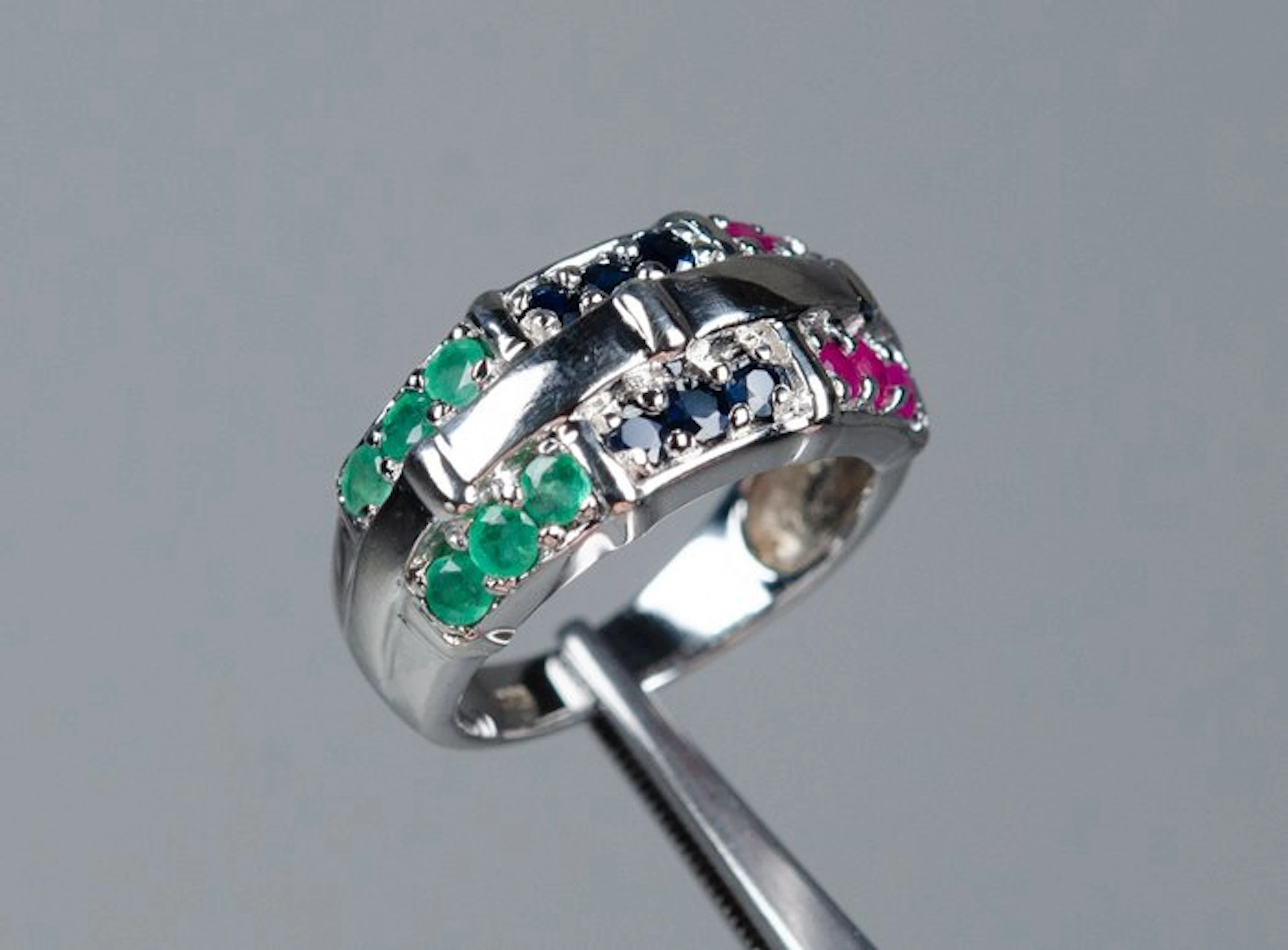 No reserve price - Ring - 925 silver - 0.50 ct sapphire...