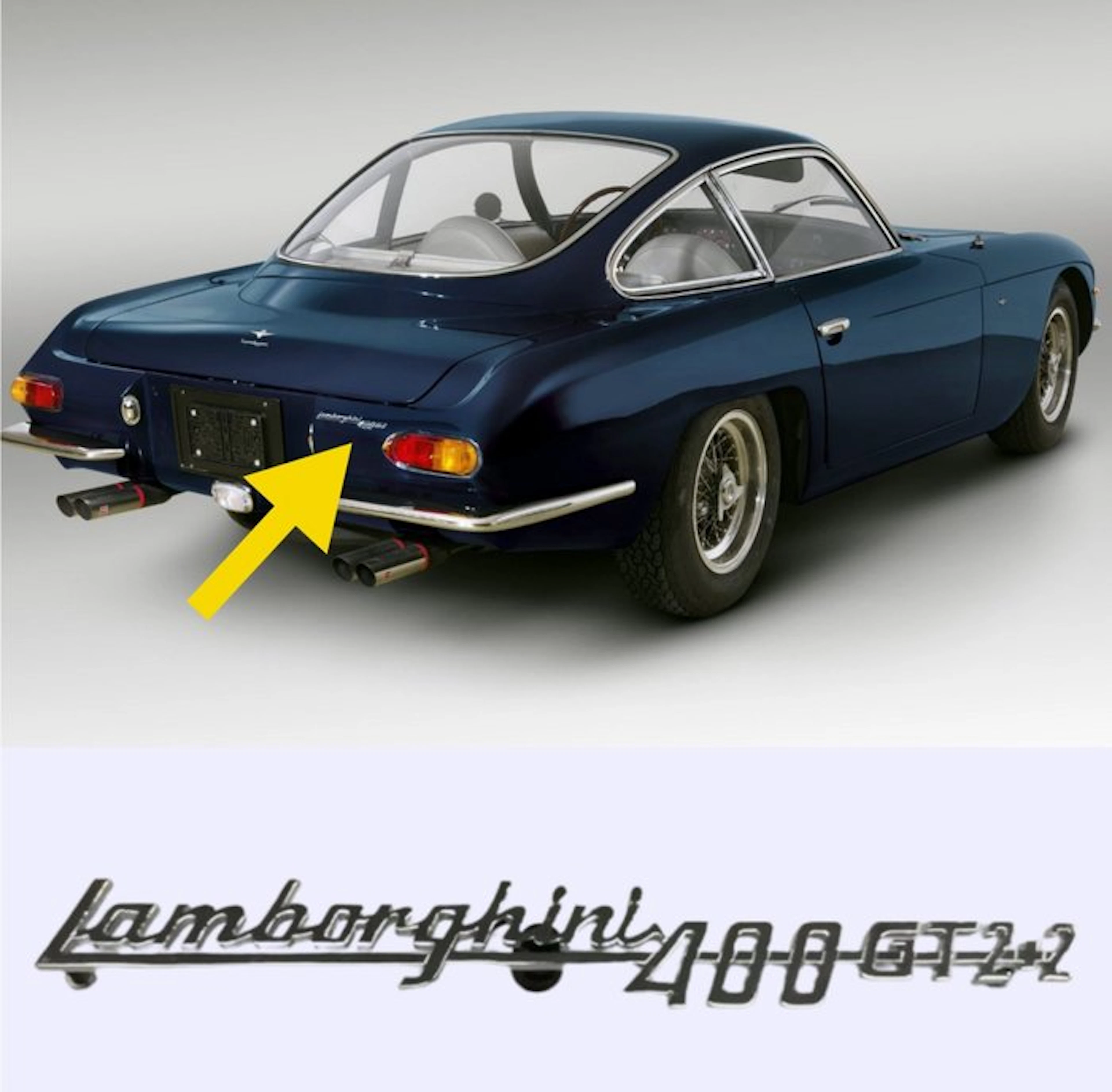 Lamborghini 400 GT 2+2 Original Rear Script - Lamborghini...