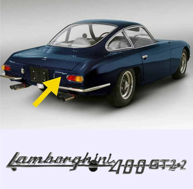 Lamborghini 400 GT 2+2 Original Rear Script - Lamborghini...