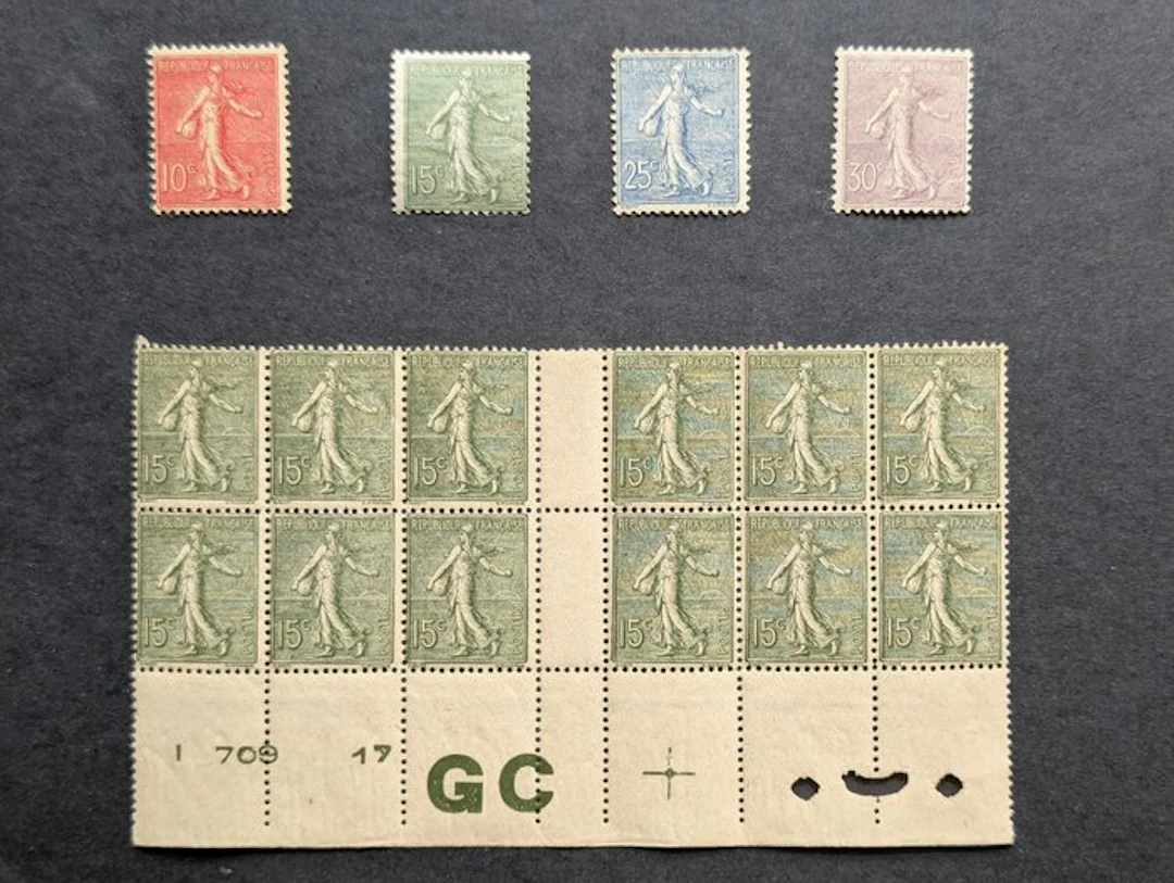 France 1903 - Semeuse Roty lineage - Yvert N° 129 / 133...