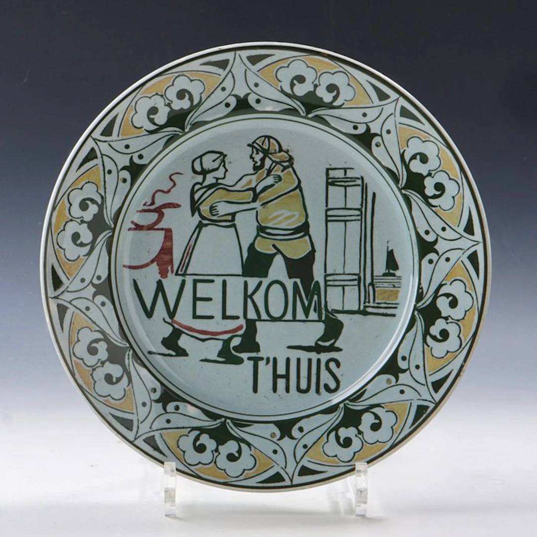 Franz Anton Mehlem - Wall plate - Welkom t'huis' met...