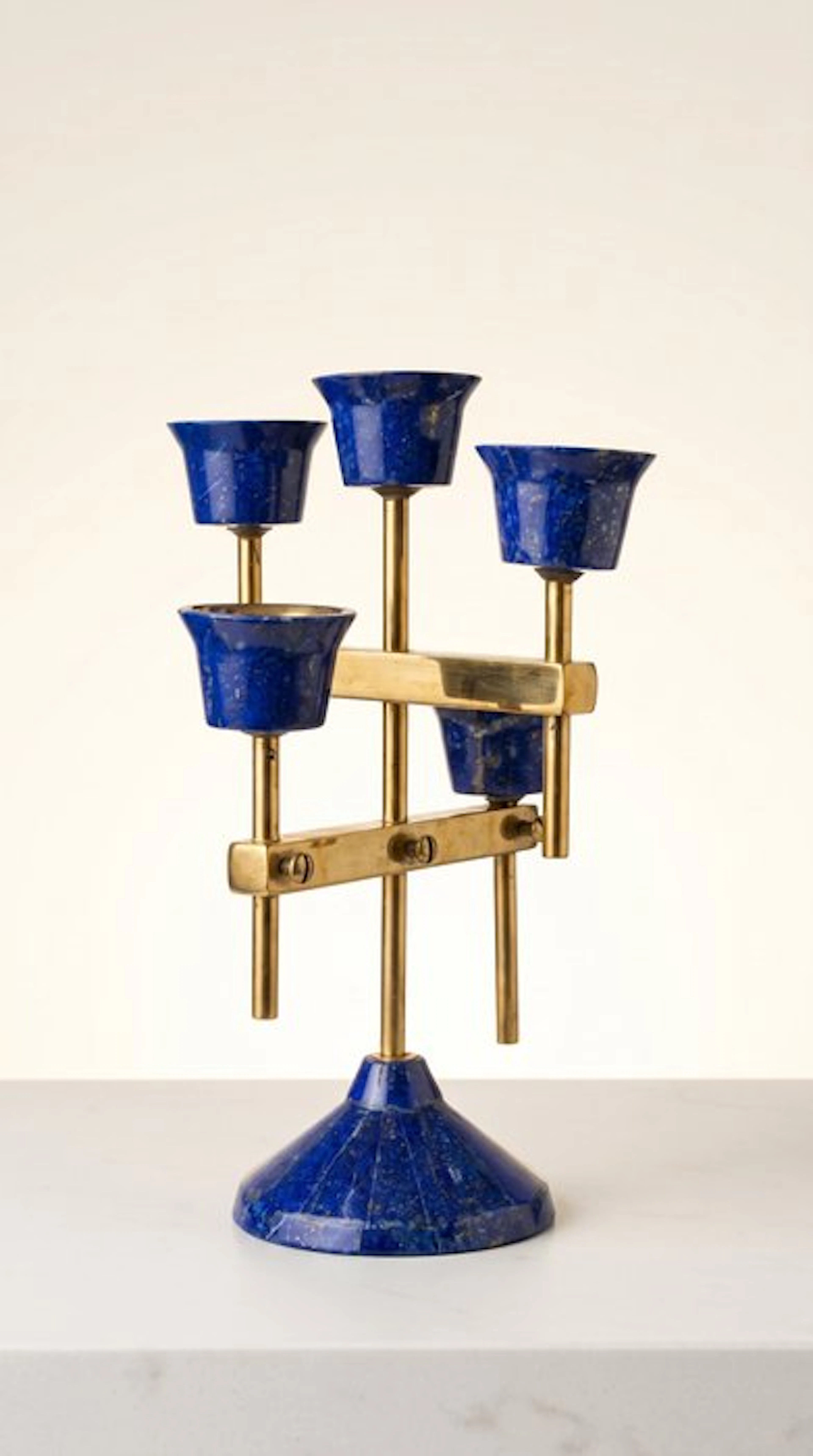 Gemstone Handicrafts - Candelabrum Handmade Candellabrum - Lapis Lazuli