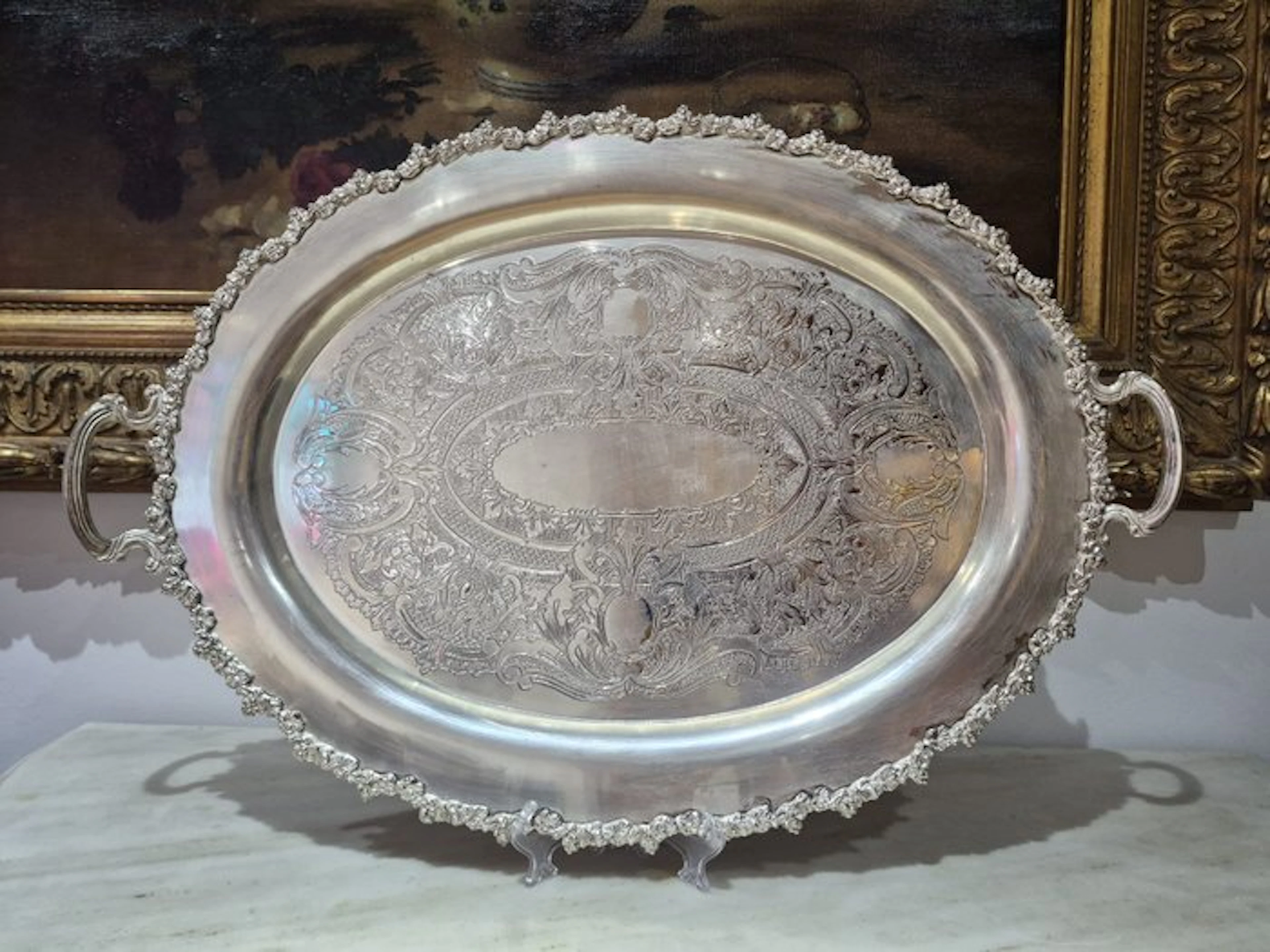 Decorative tray - France - silver-plated metal tray