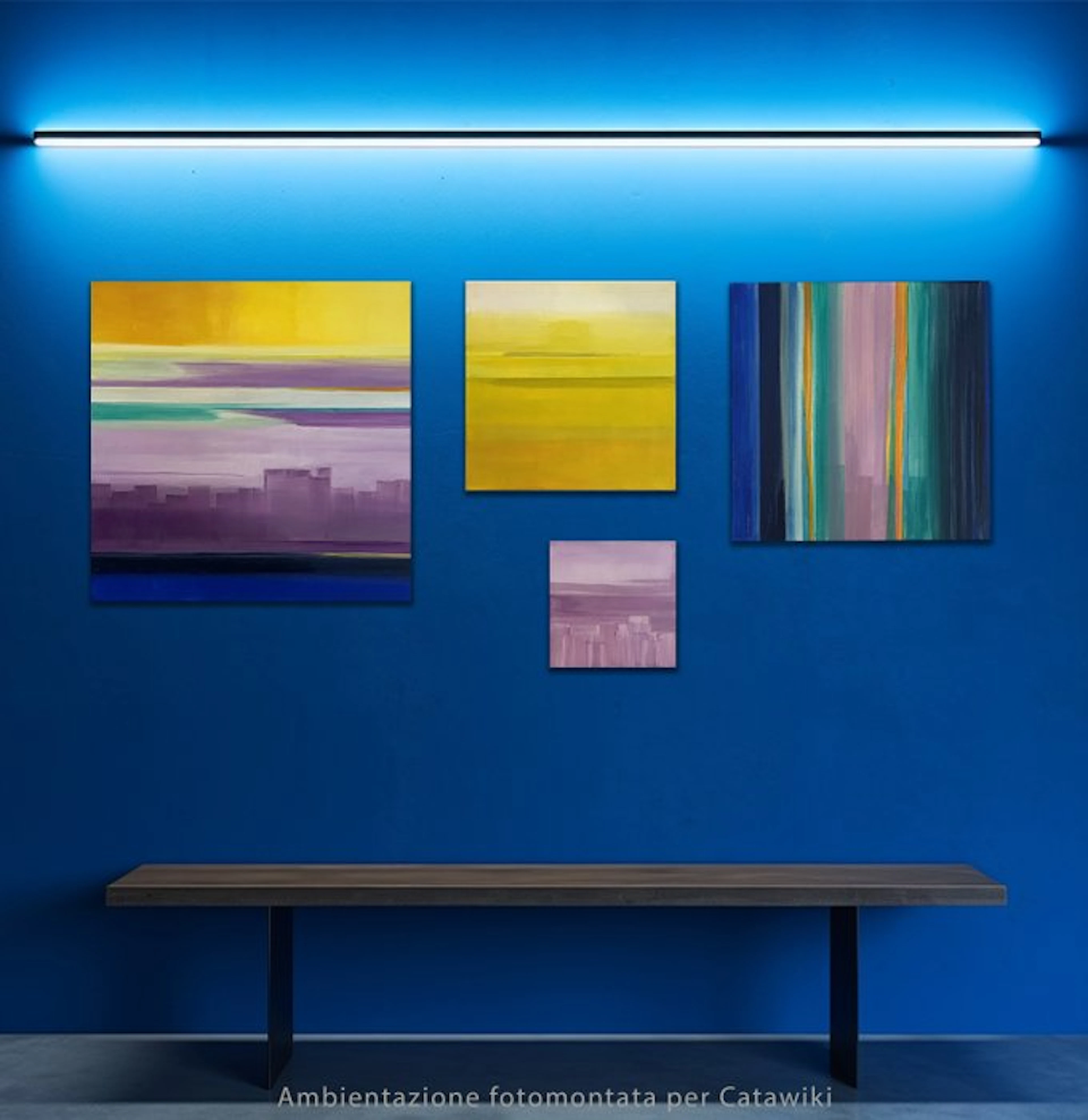 Aurora Basile - Composizione Square Q01 - 4 dipinti su telaio