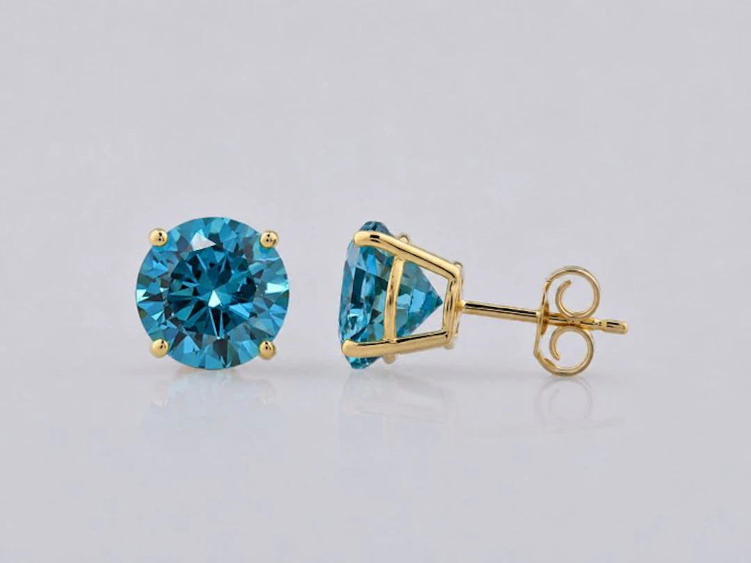 No reserve price - Earrings - 14 kt. Yellow gold - 8.74ct. tw. Topaz