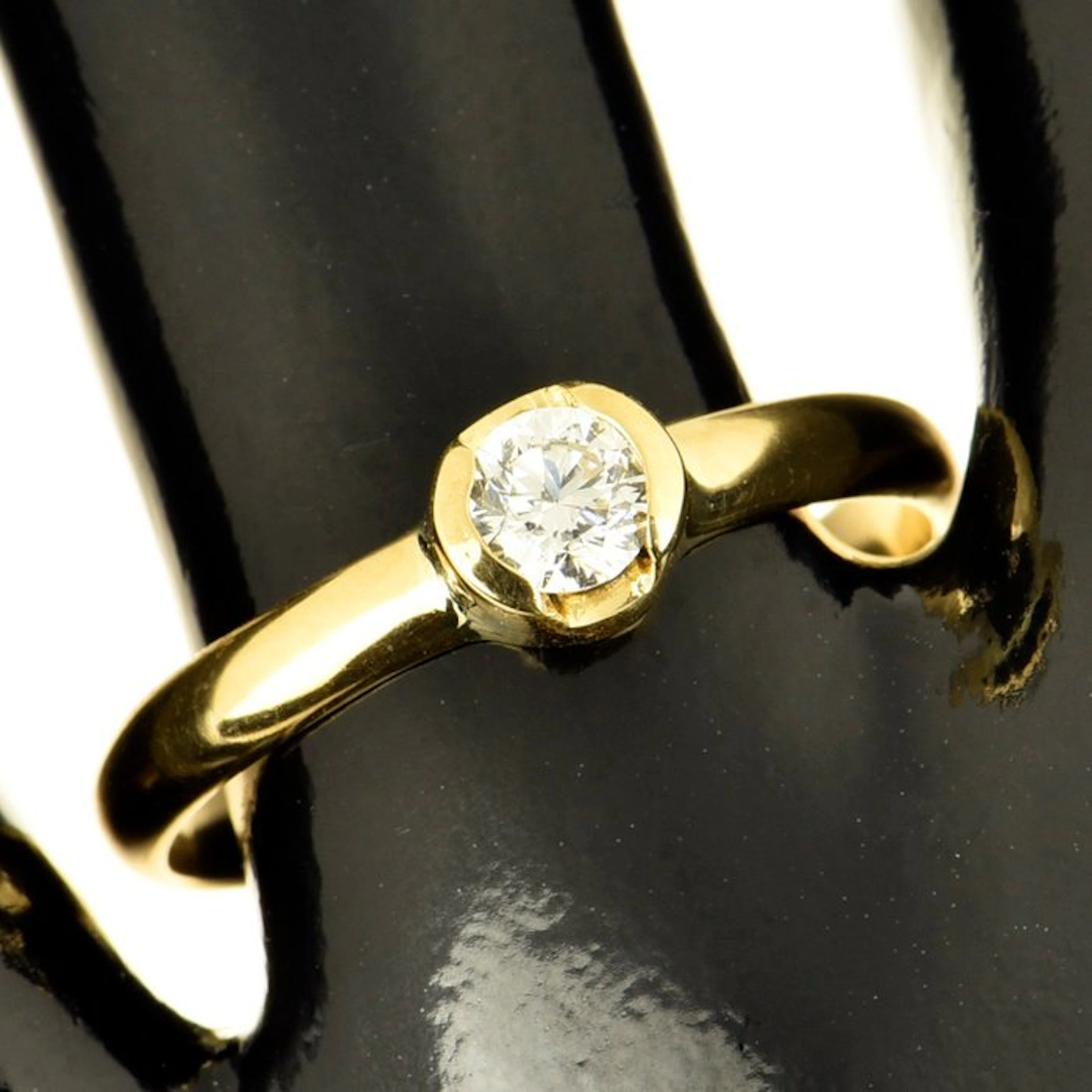 Engagement ring - 18 kt. Yellow gold Diamond (Natural)
