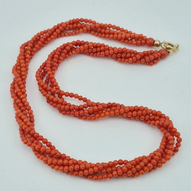 Coral - Silver, Gold-plated - Necklace - CORALLO MEDITERRANEO