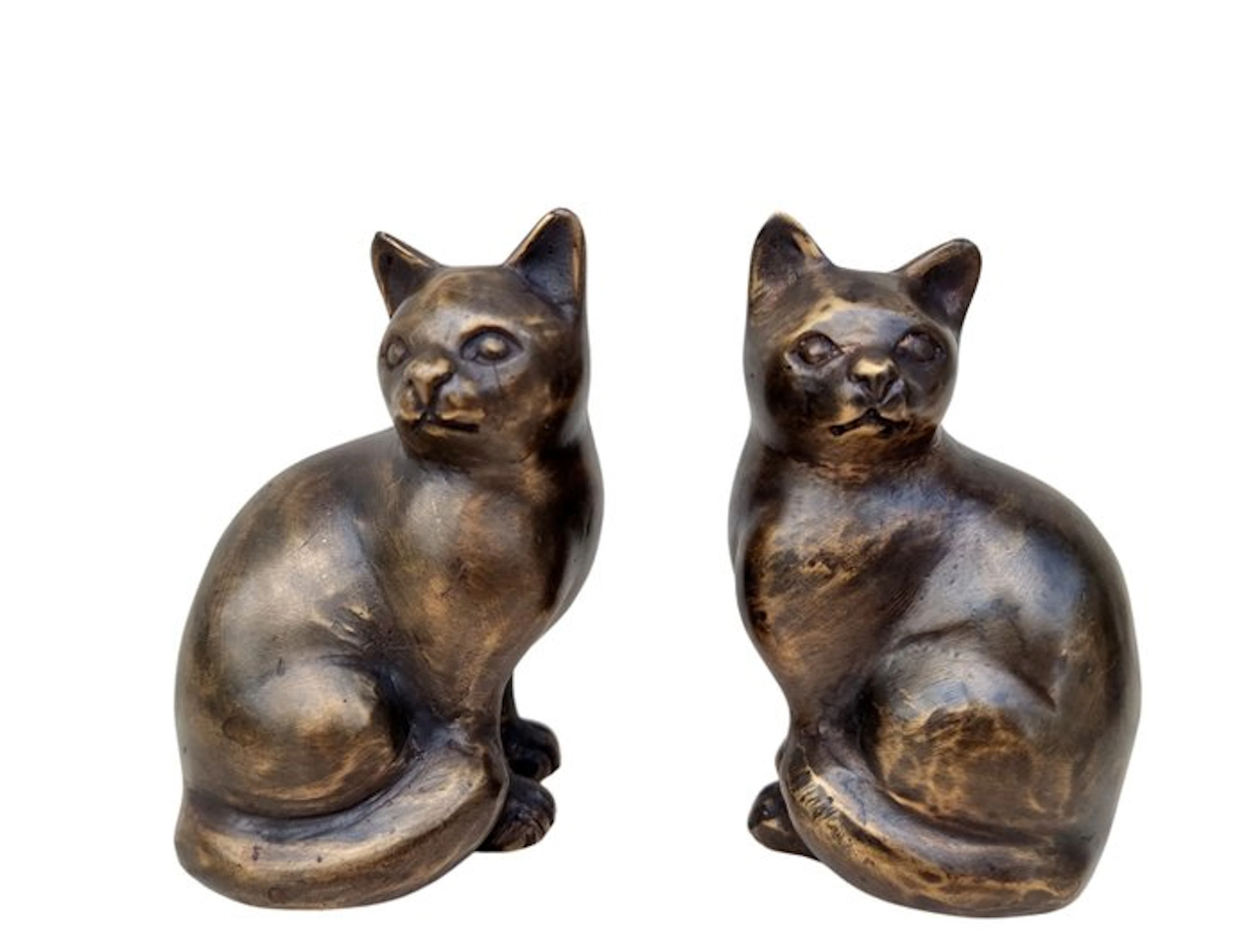 Figurine - Koppel poesjes (2) - Bronze