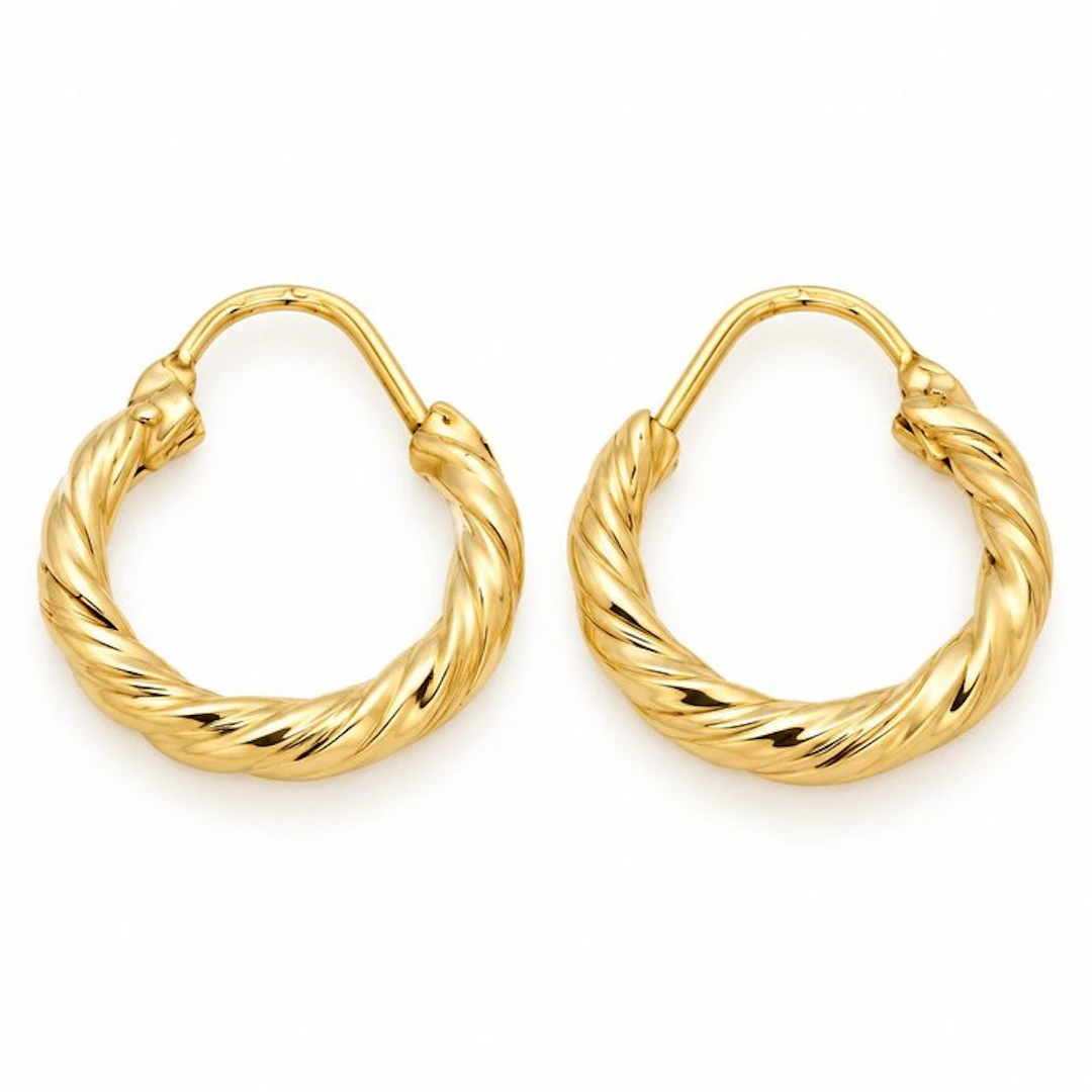 No reserve price - Earrings - 18 kt. Yellow gold - Made in Italy - Handmade