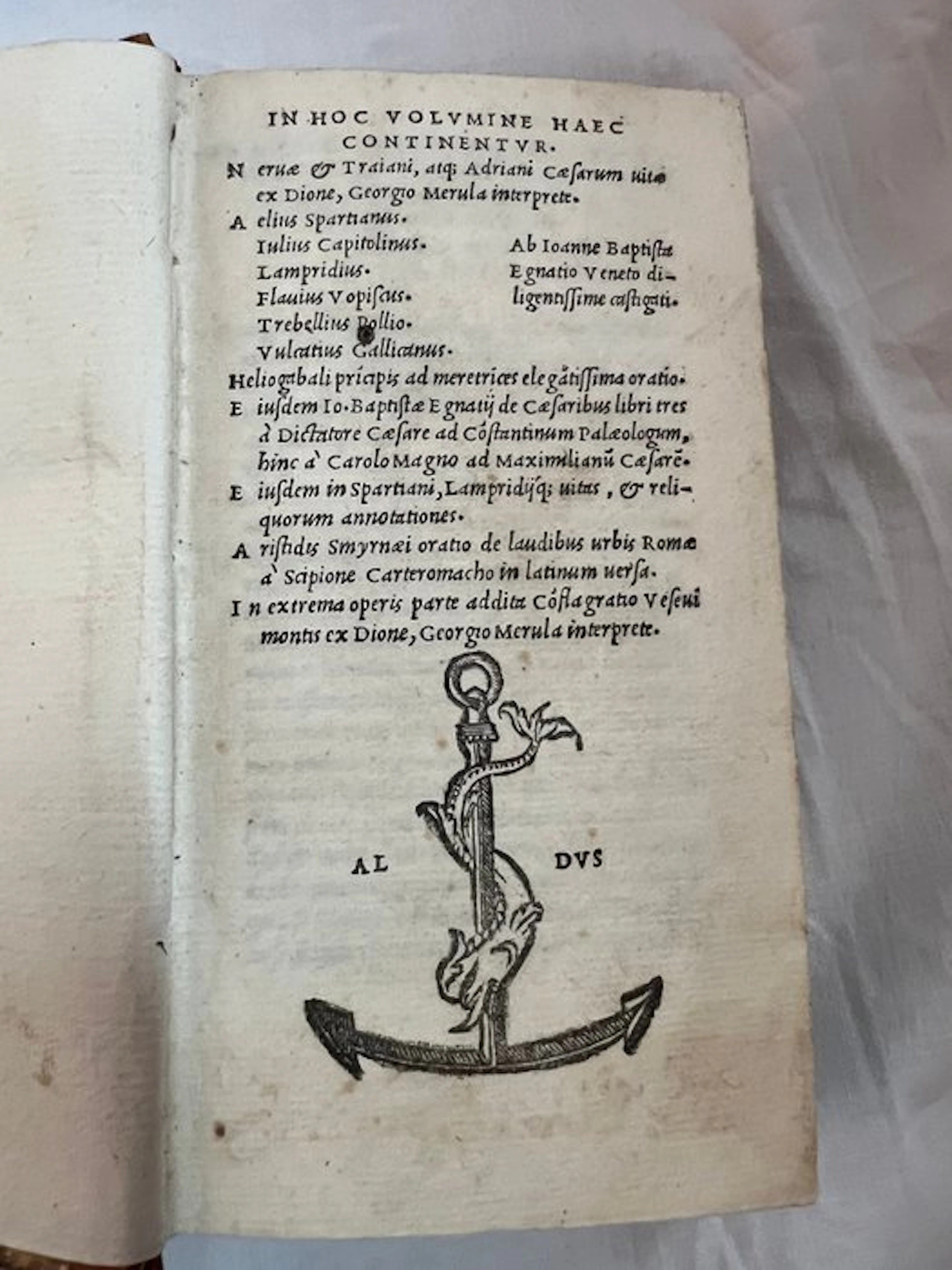 Aldo manunzio - Narva e traiani e Adriano historia augusta - 1519