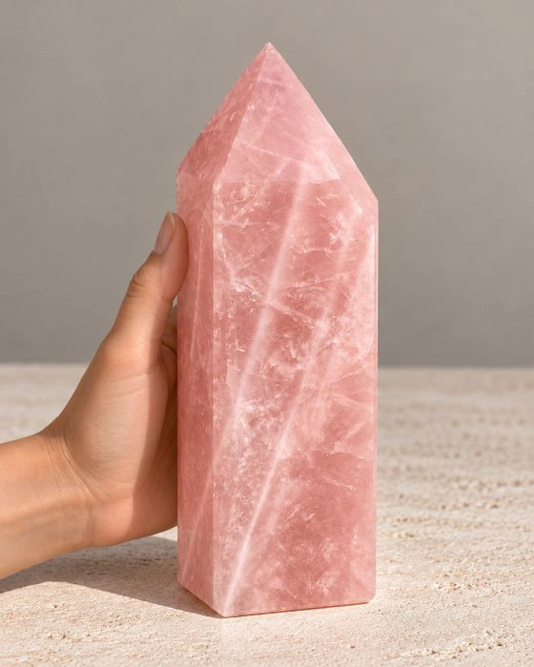 Natural Rose Quartz Obelisk – Polished Crystal – Mineral...