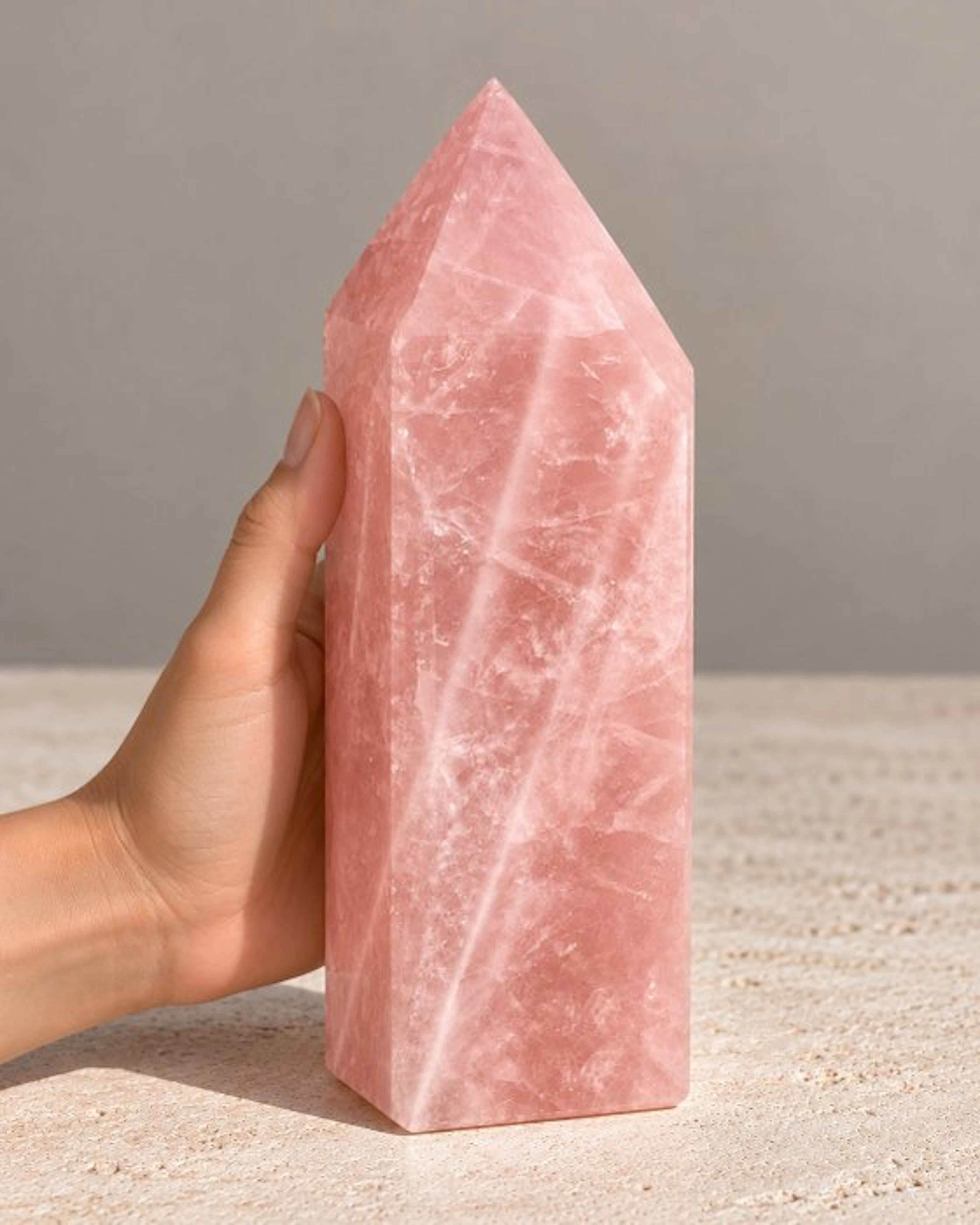 Natural Rose Quartz Obelisk – Polished Crystal – Mineral...