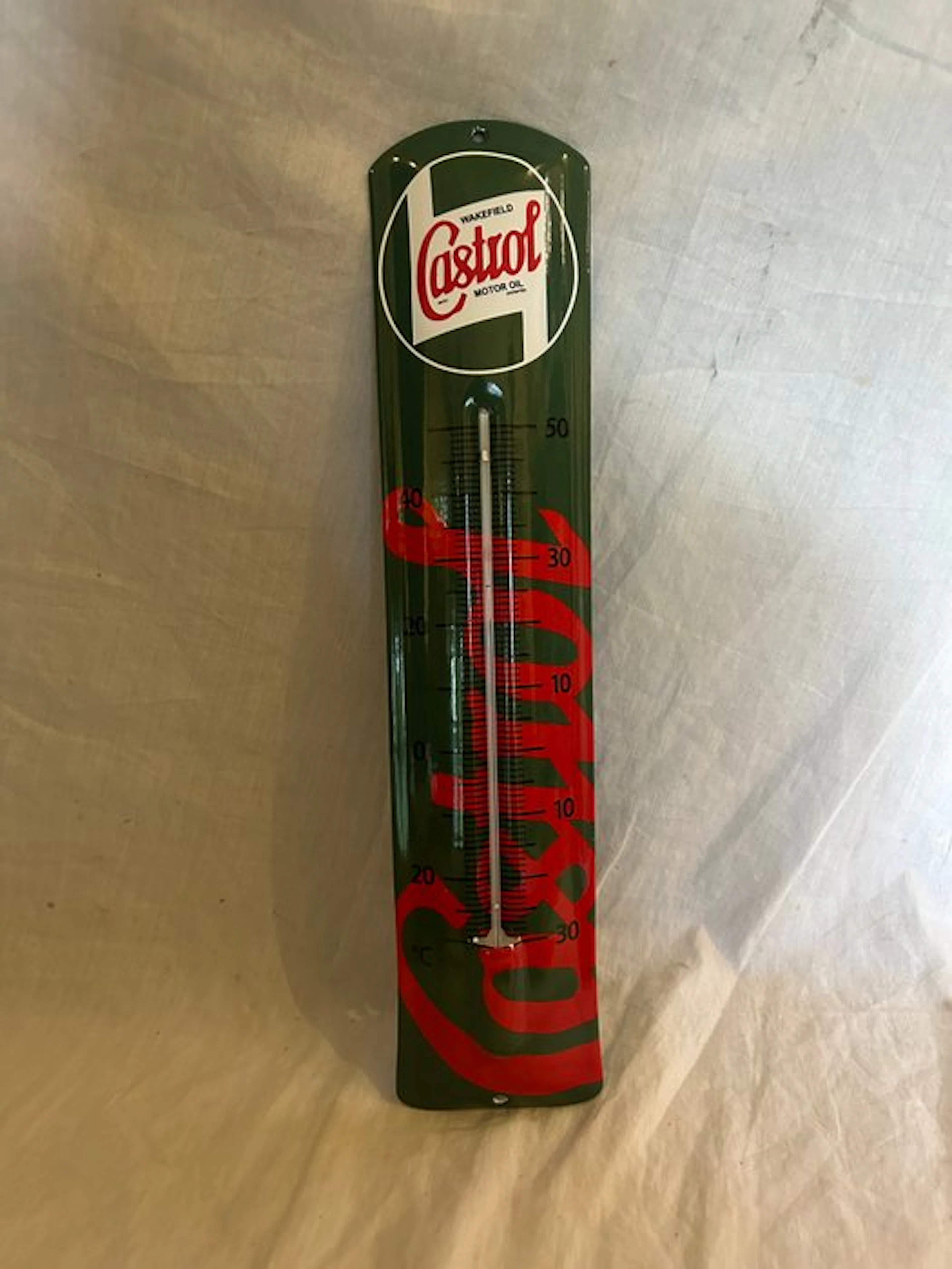 Enamel thermometer Castrol - Enamel sign - Enamel