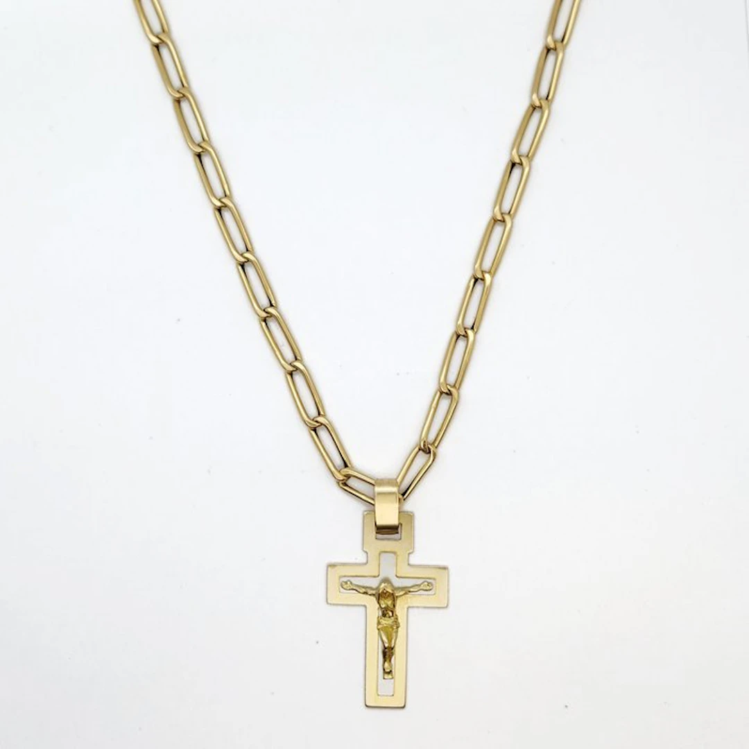 Necklace with pendant - 18 kt. Yellow gold, White gold