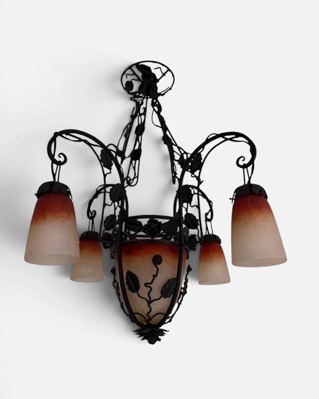 Charles Schneider Signé c.1920 - Grand Lustre Art Déco 5...