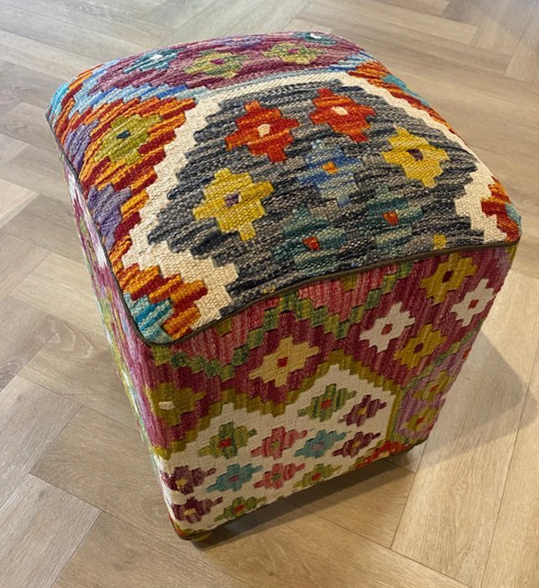 Kelim Pouf (Unused/New) - Carpet - 36 cm - 36 cm