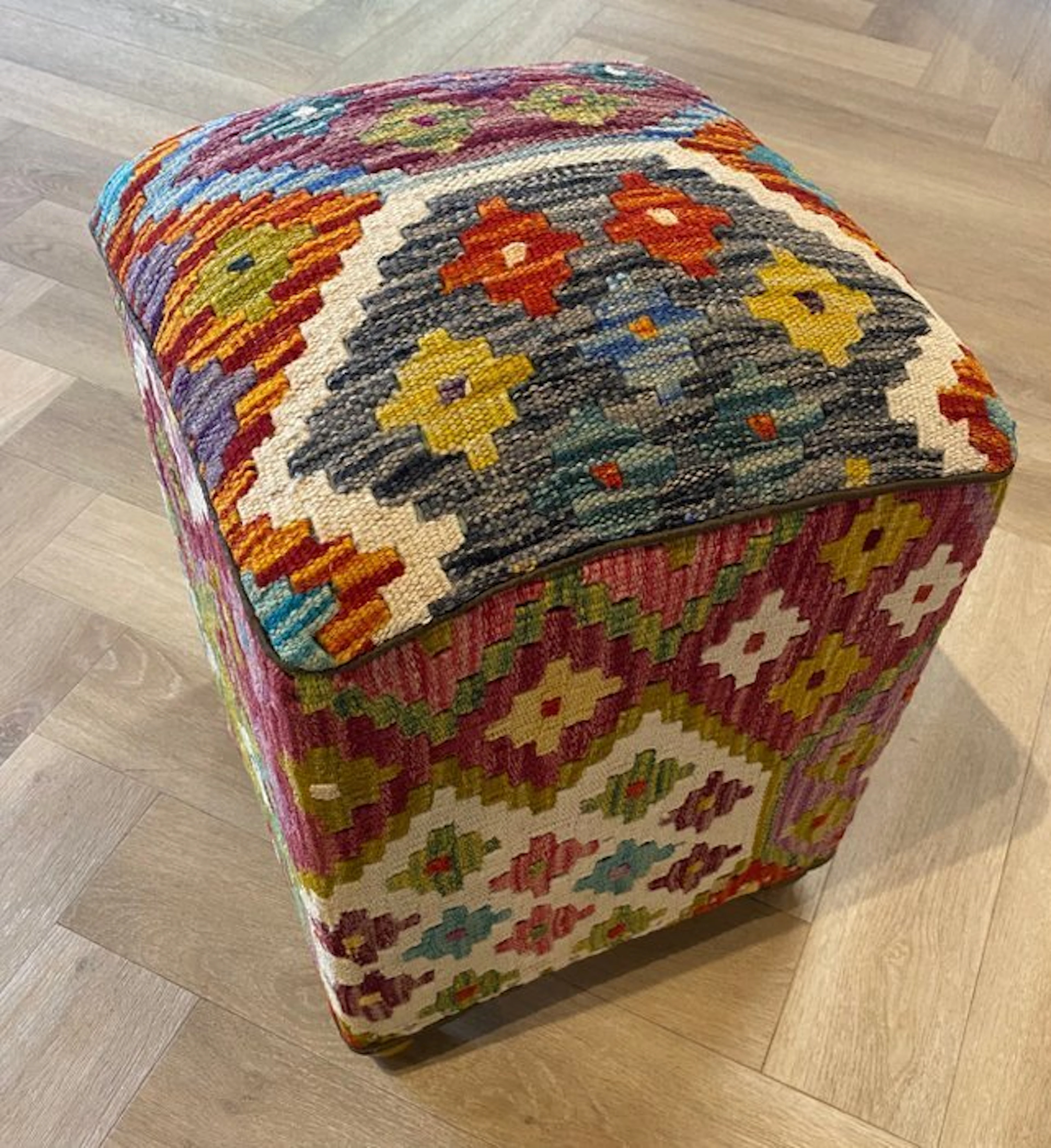 Kelim Pouf (Unused/New) - Carpet - 36 cm - 36 cm