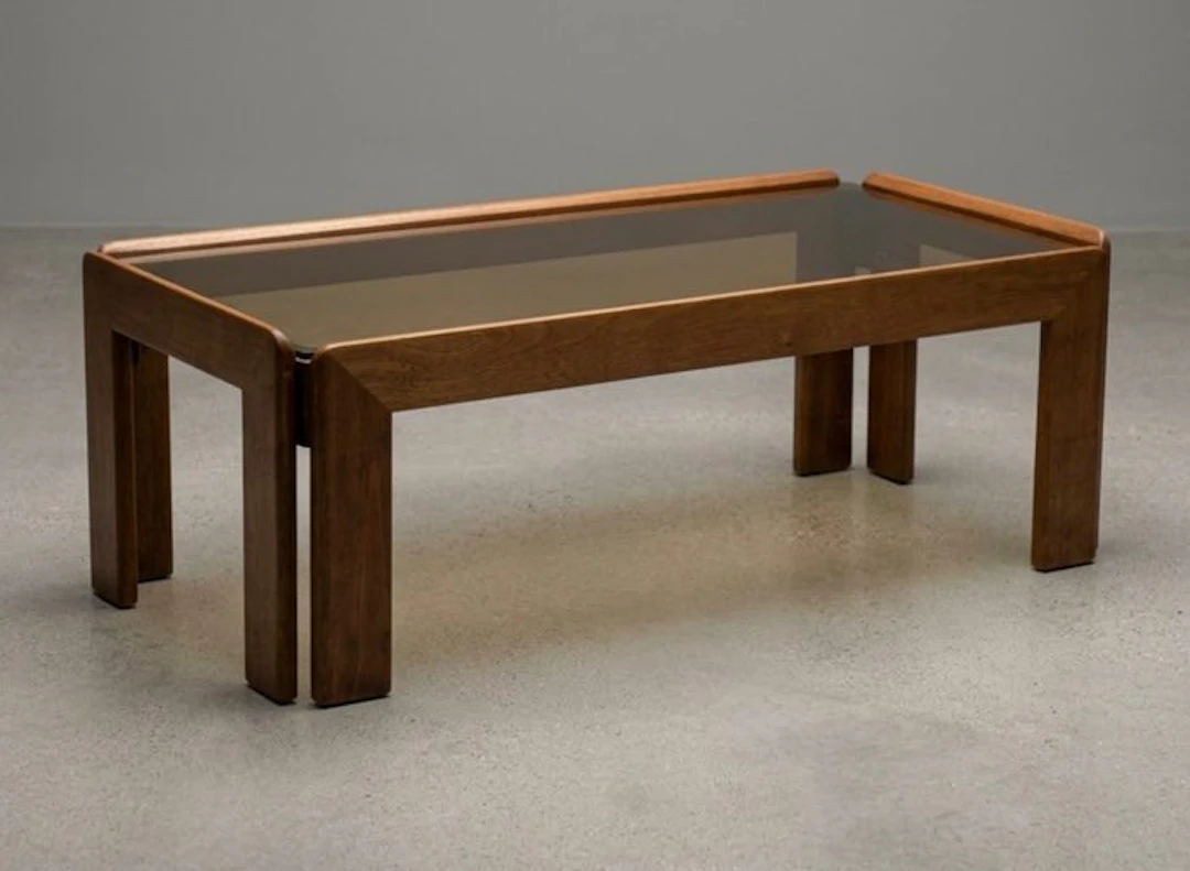 Centre table - Opaline glass, Cherry wood