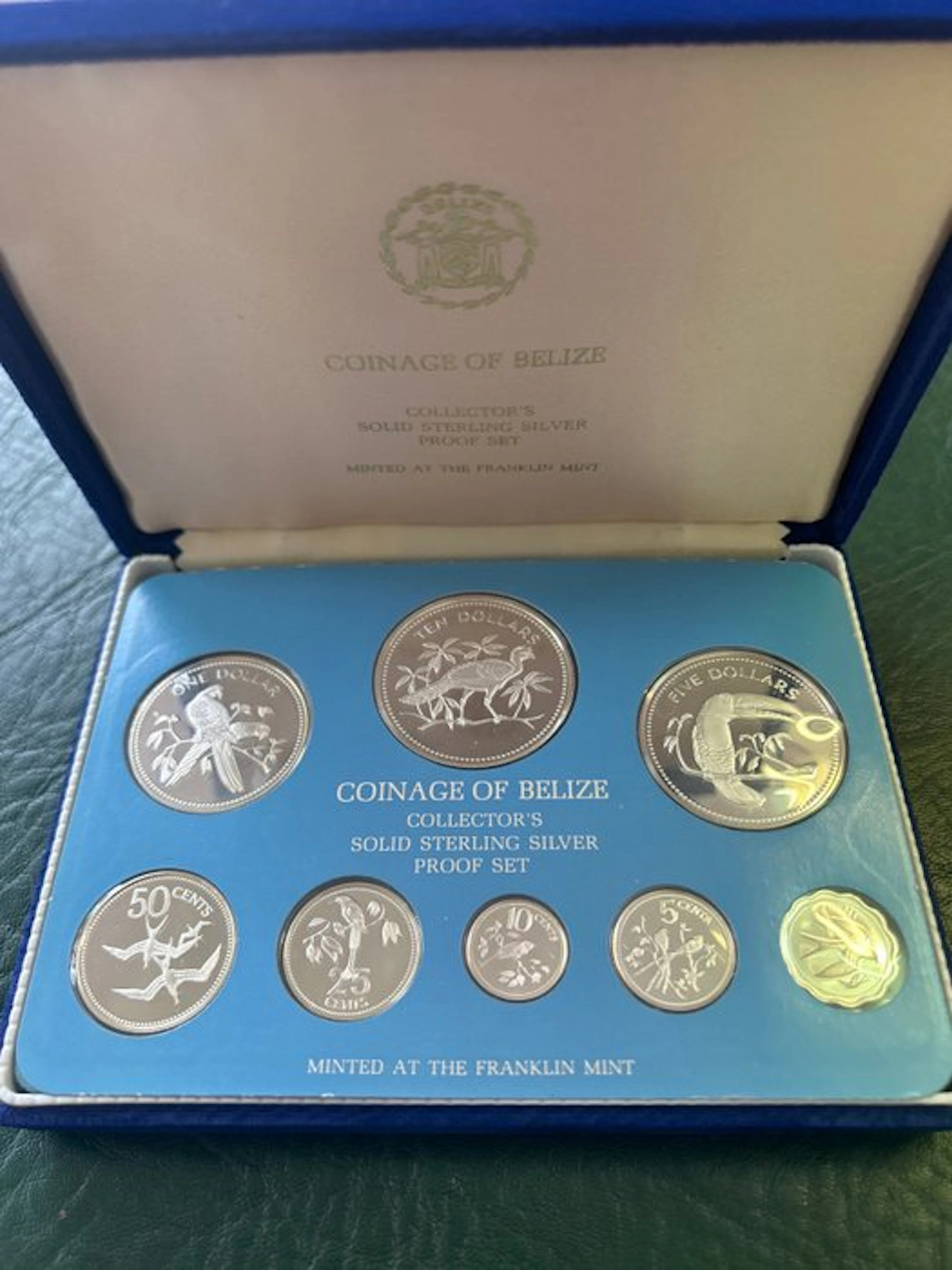 Belize. 1975, Collector's Solid Sterling Silver Proof Set (No reserve price)