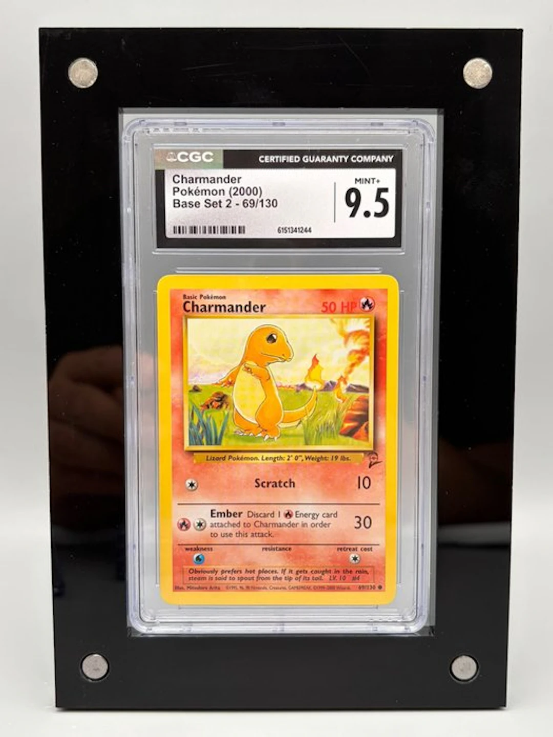 Pokémon Graded card - Charmander - CGC 9.5 - WOTC - Base set 2