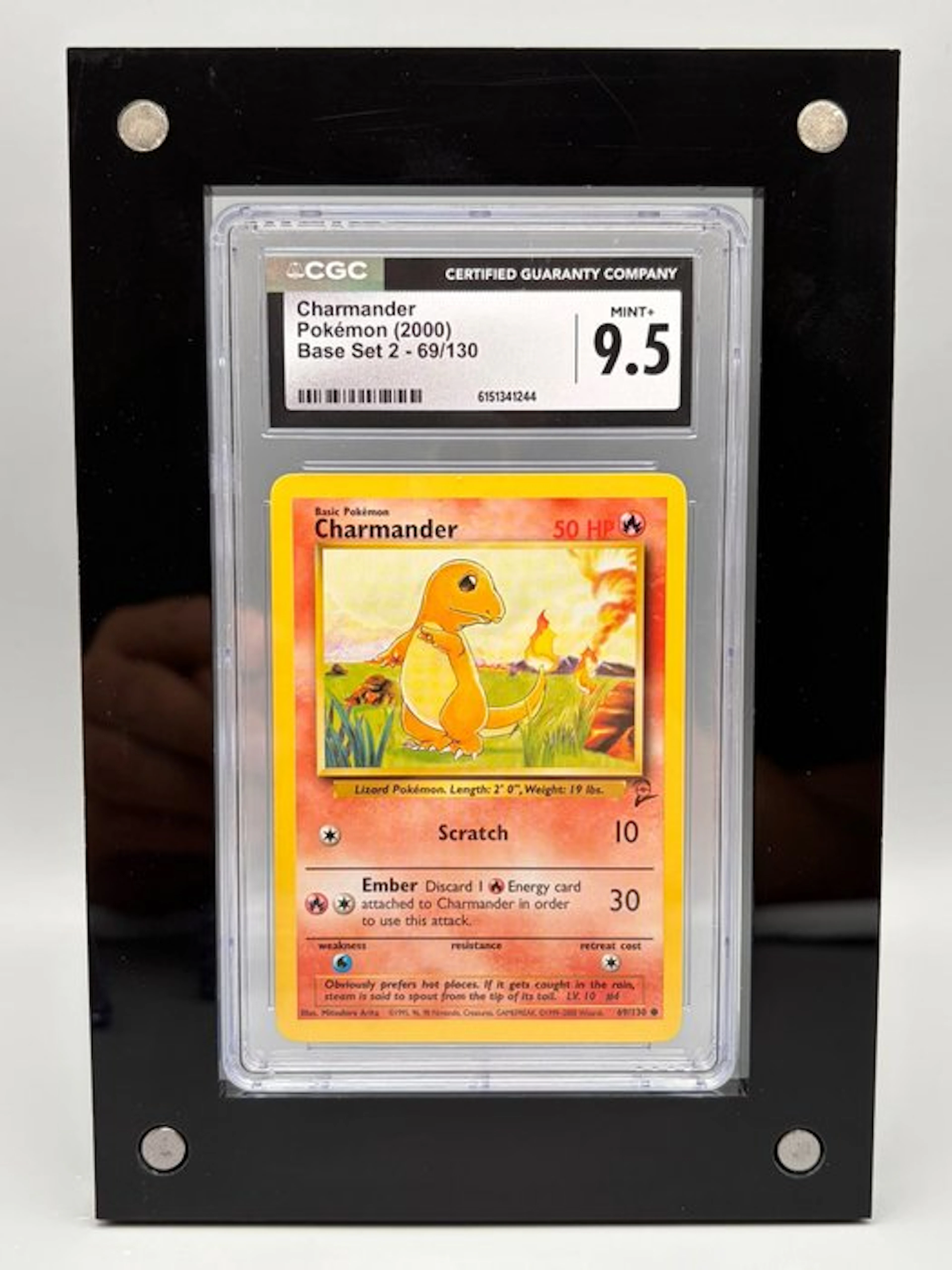 Pokémon Graded card - Charmander - CGC 9.5 - WOTC - Base set 2
