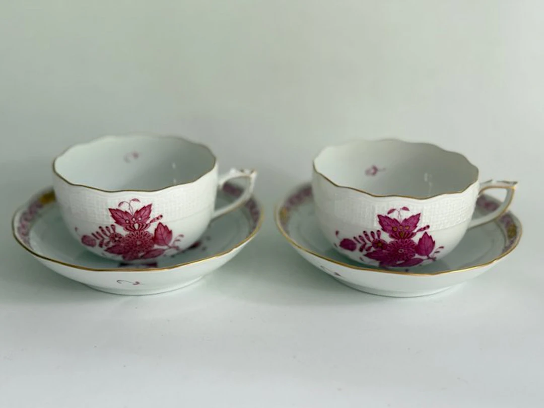 Herend - Tea cup set (2) - Apponyi Purpur 704 AP Set of 2...