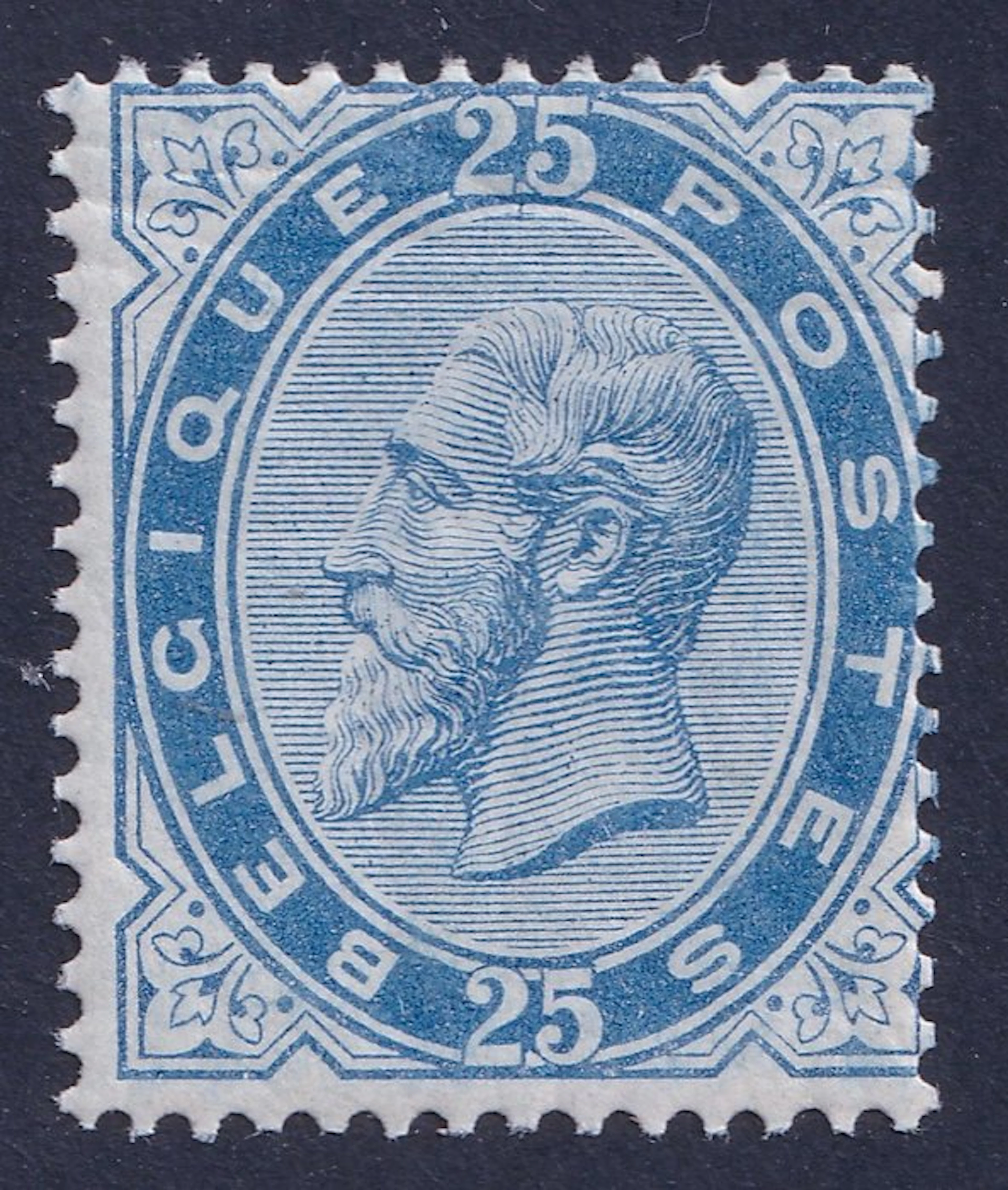 Belgium 1883 - 25c blue, Leopold II - OBP/COB 40