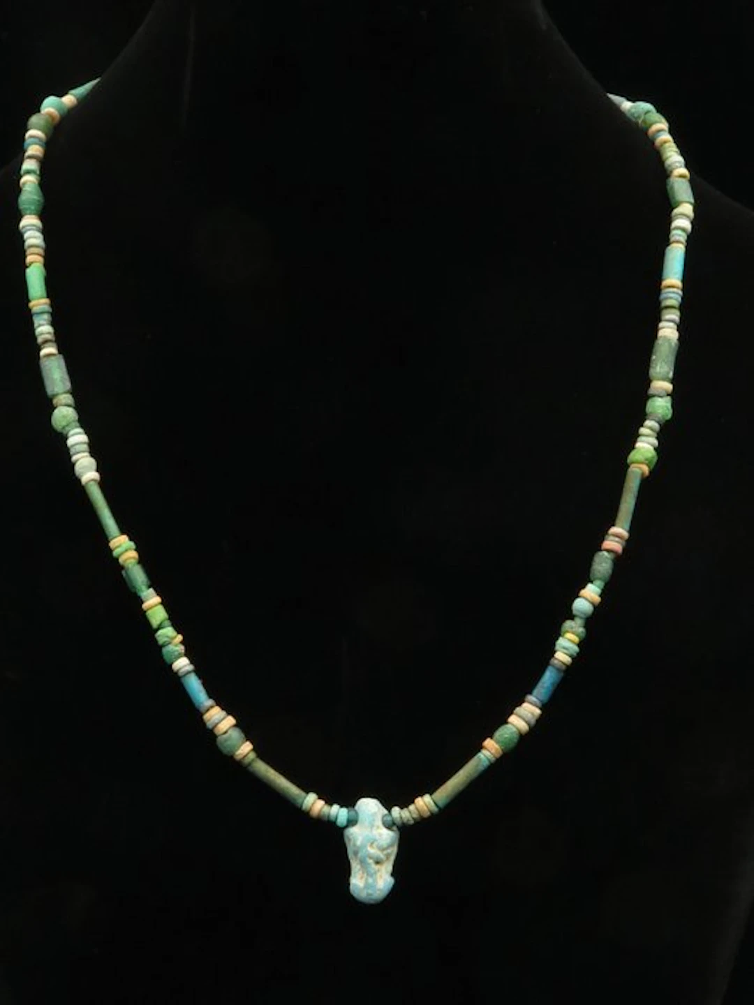 Ancient Egyptian Necklace made of Glass and Faience Mummy...