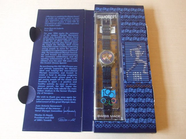 SWATCH Chrono Olympic Special IOC 1894-1994 - SCZ 101 - Olympic Games - 1994