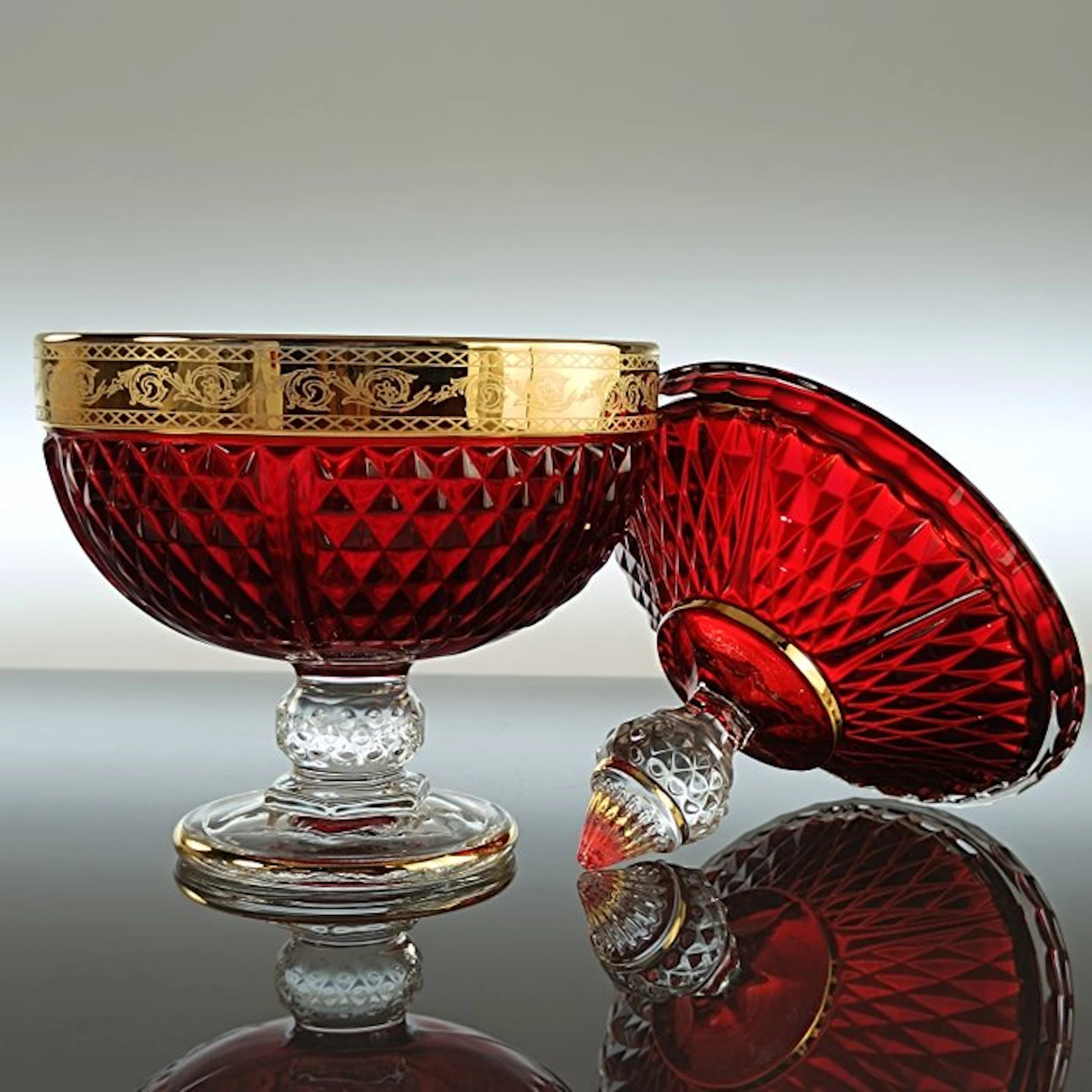 Secoloventesimo - Biscuit box - 24kt gold - Red LOW Gold candy-box