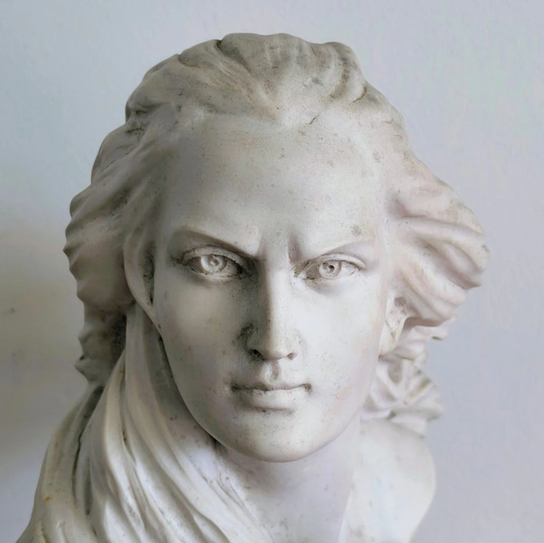 Giuseppe Bessi (1857-1922) - Sculpture, Chopin - 18 cm - Cast Stone
