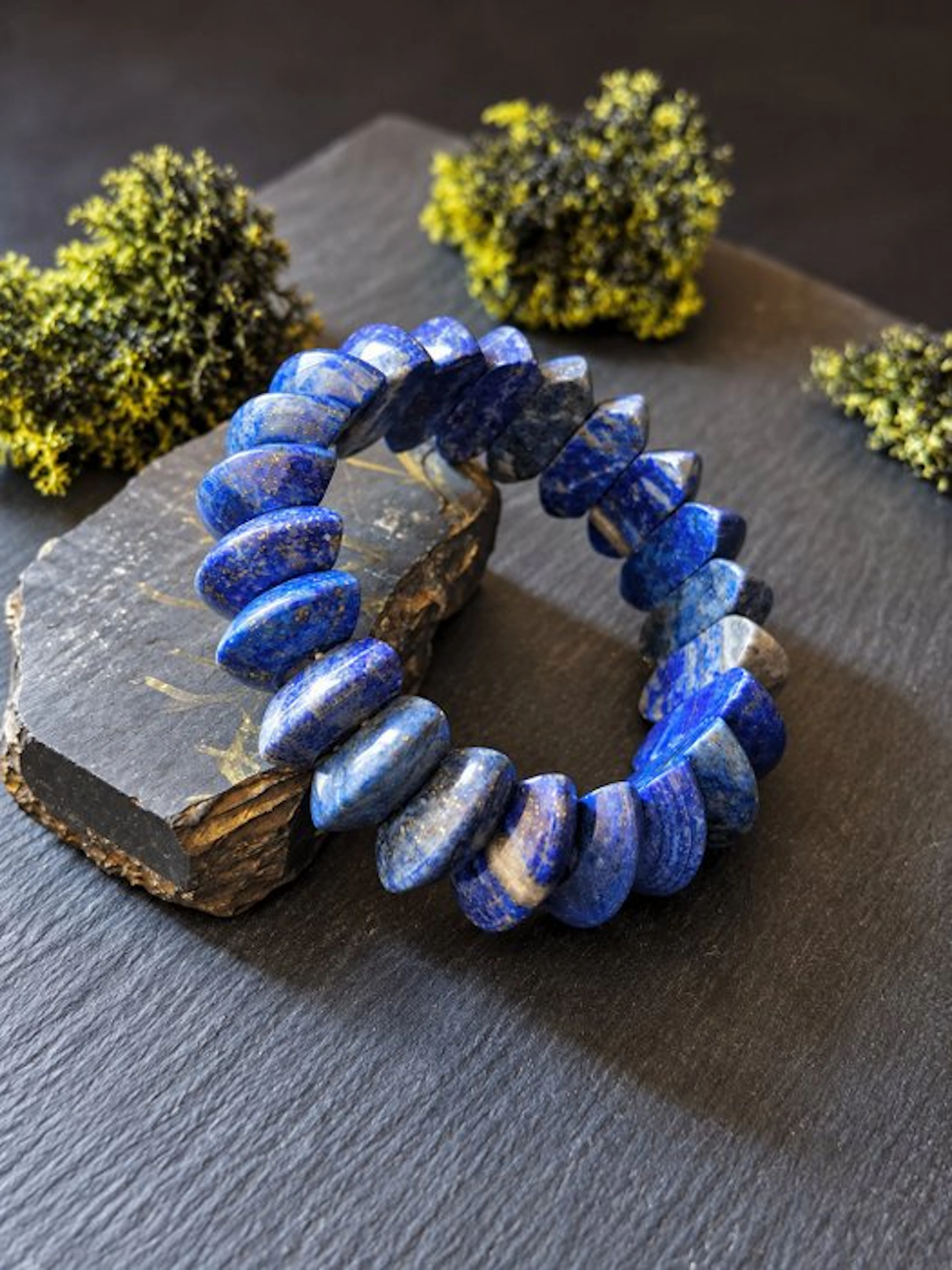 Precious Lapis Lazuli Bracelet - Pyrite Inclusions- 95 g - (1)