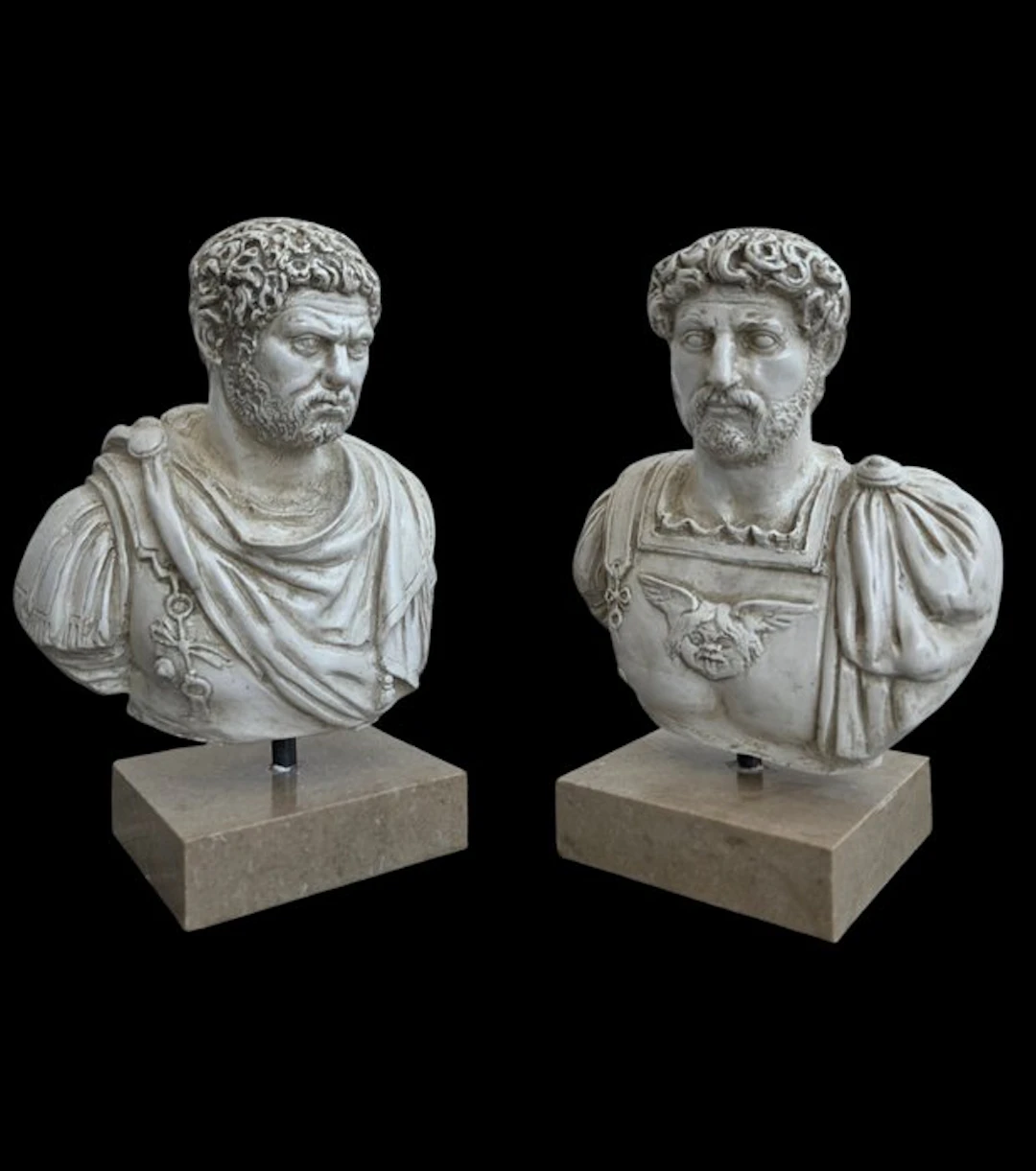 Sculpture, Coppia Imperatori Romani - 24 cm - marble powder