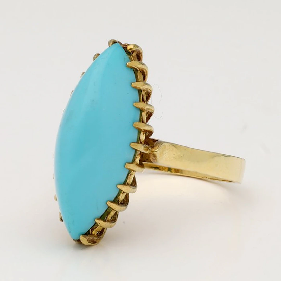Ring - 18 kt. Yellow gold - Turquoise