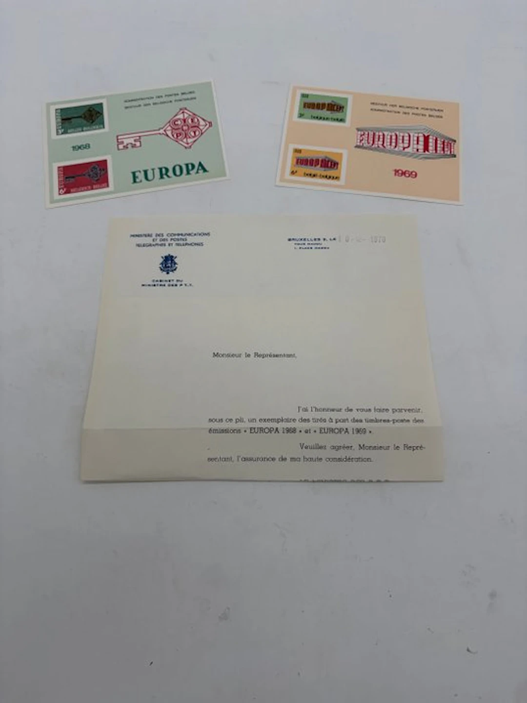 Belgium 1968/1969 - 2 luxury (rare) sheets LX54 Europa 1968 and LX56