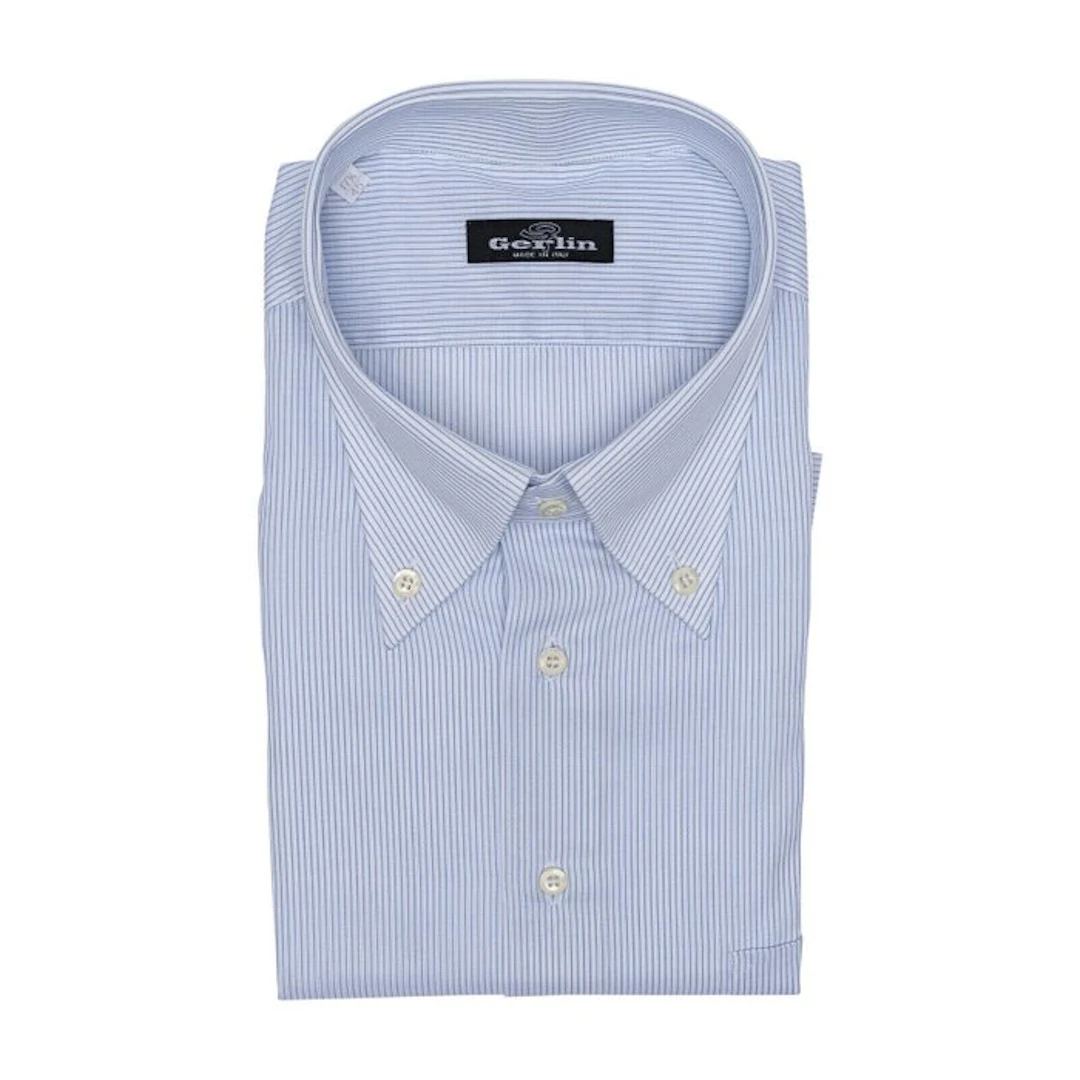 GERLIN Shirt POINT Striped White - Blue Cotton 3S - Shirt - New with tags